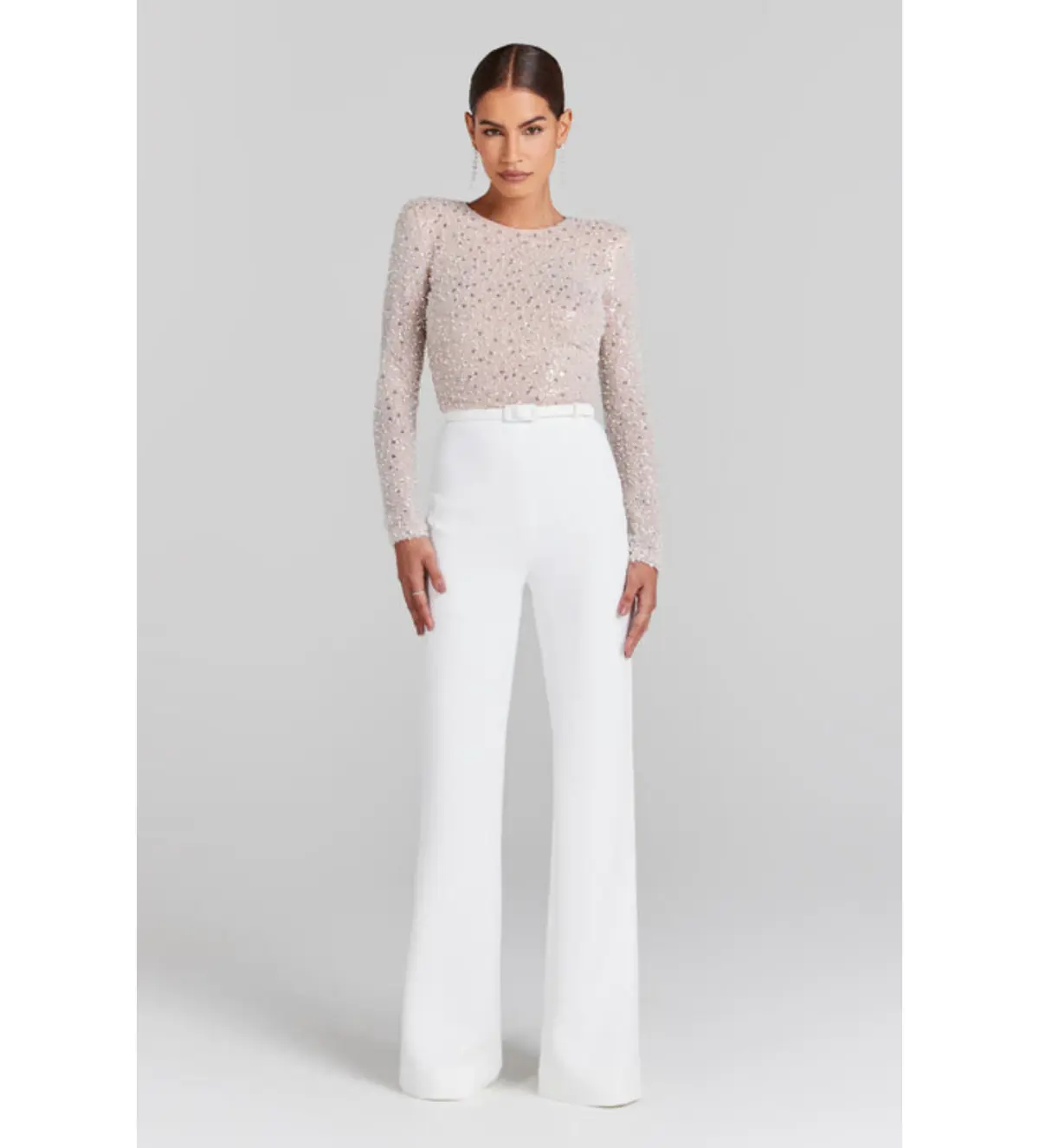 Nadine Merabi Amelia Jumpsuit White Size 8  - Image 1