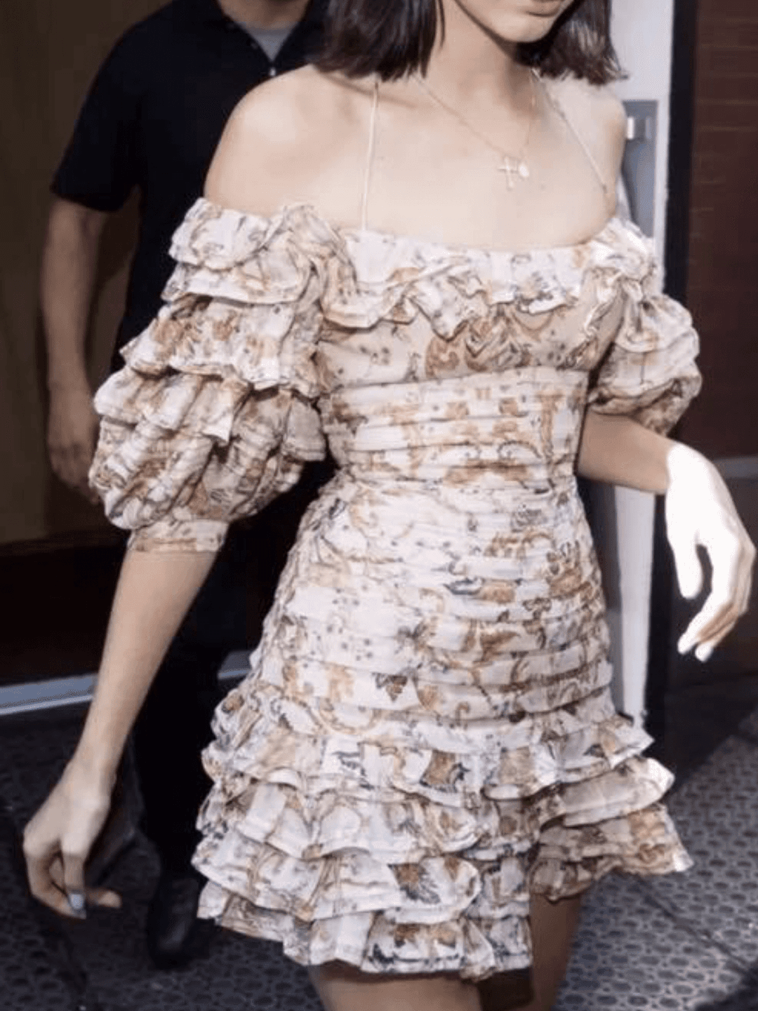 Zimmermann Painted Heart Folds Mini Dress Peach Tapestry Size 1 / AU 10 for rent on The Volte - main image