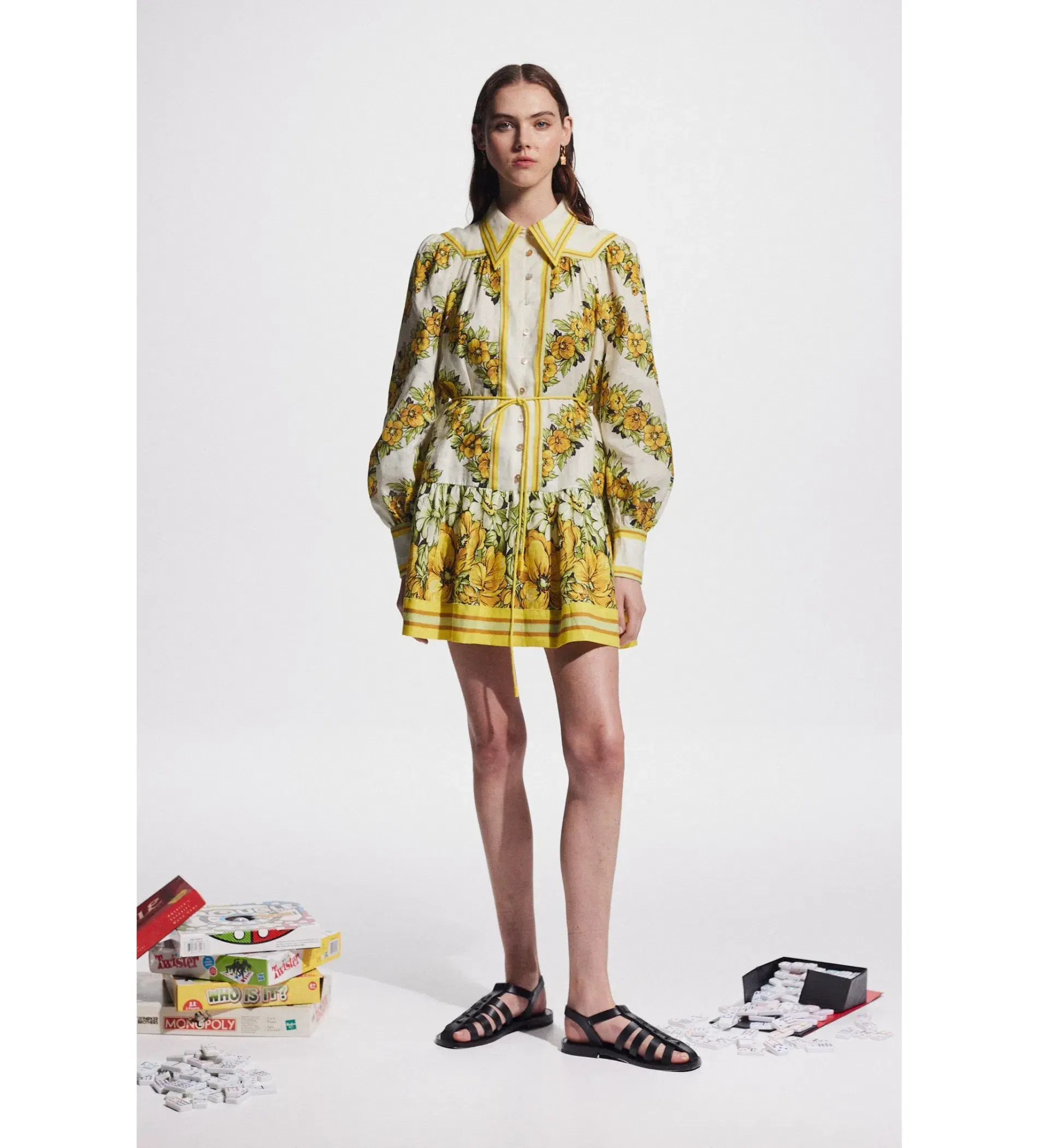 Alemais Gisela Mini Shirt Dress Floral Size 16  - Image 2