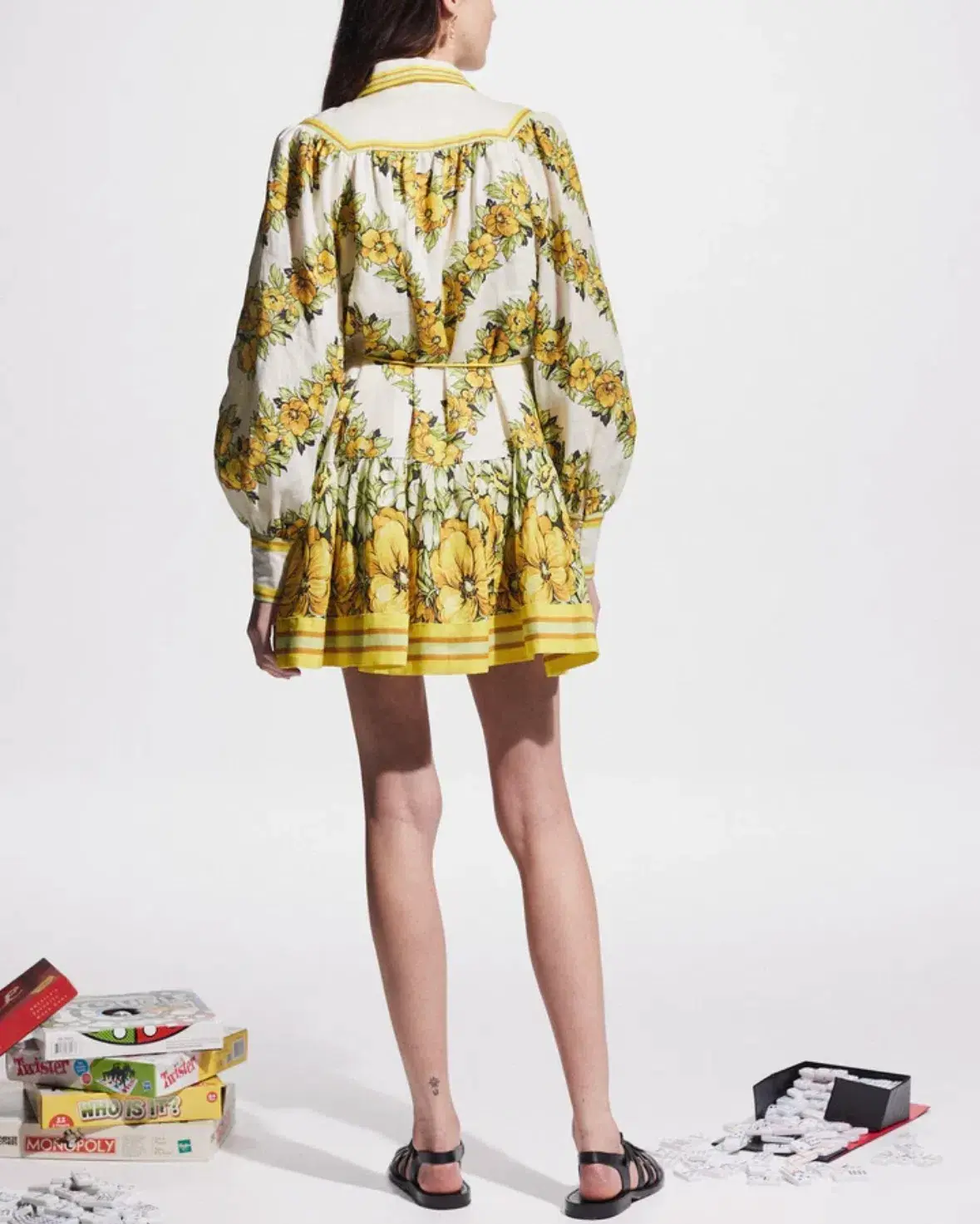 Alemais Gisela Mini Shirt Dress Floral Size 16  - Image 3