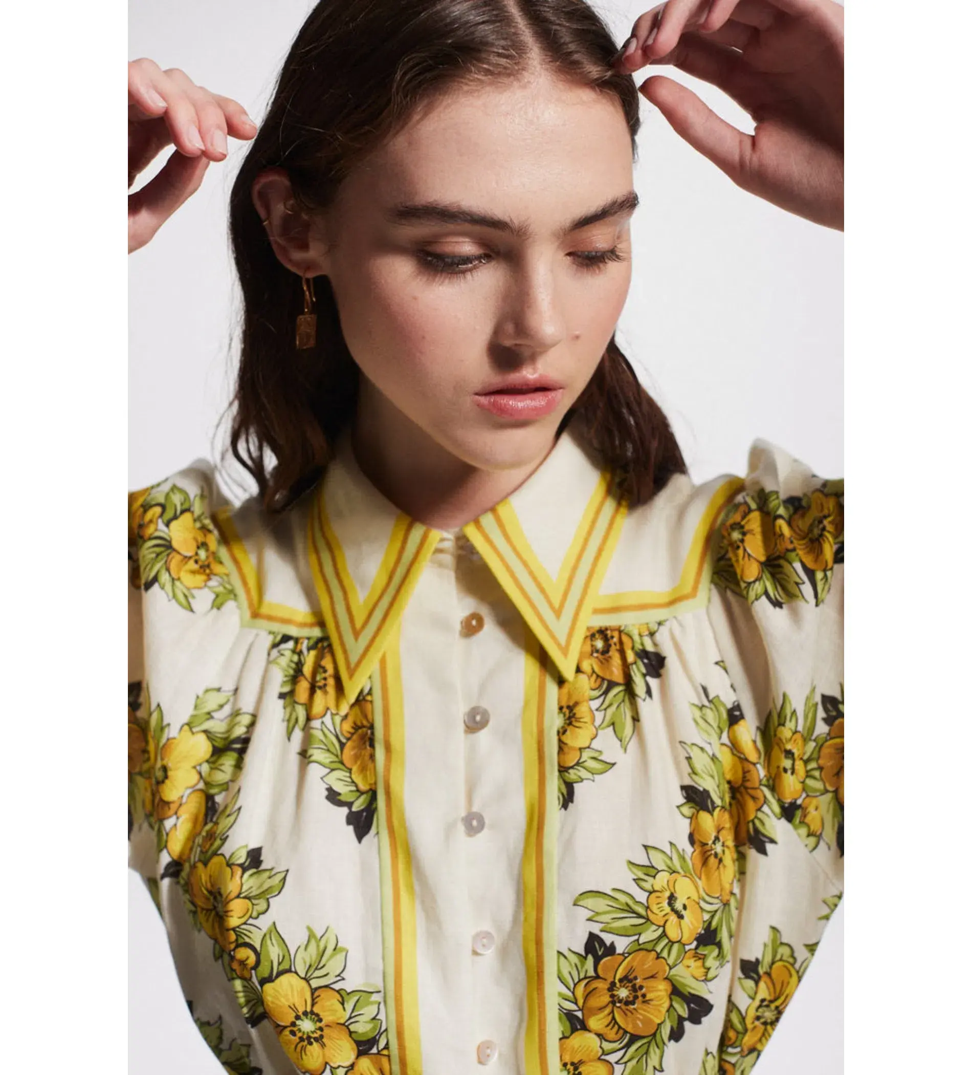 Alemais Gisela Mini Shirt Dress Floral Size 16  - Image 4