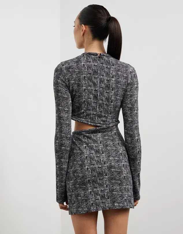 Camilla And Marc Cyrus Long Sleeve Mini Dress Grey Size 10  - Image 3