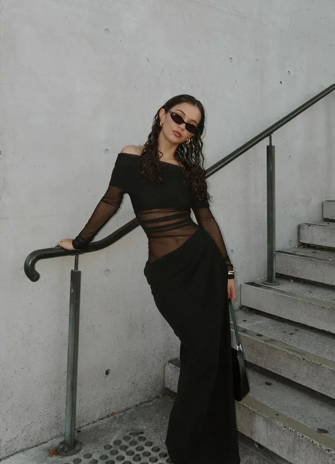 BENNI Yasmin Off-Shoulder Maxi Dress in Black Size 10 - Image 7