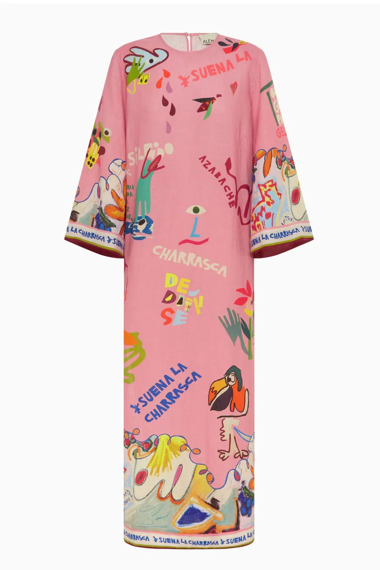 Alémais La Charrasca Midi Dress Pink Size 14 - Image 3