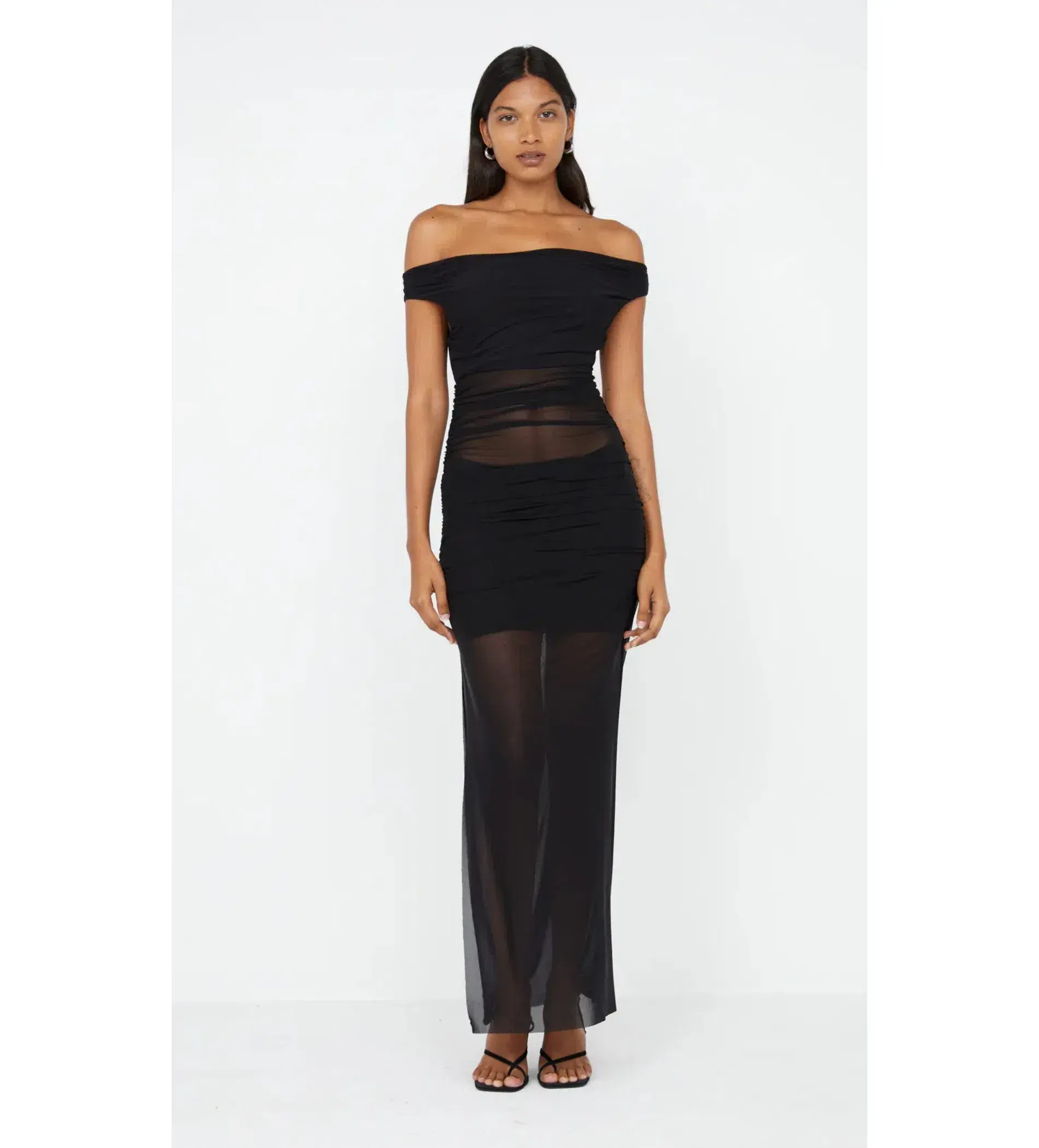 Bec & Bridge Pia Off The Shoulder Dress Black Size AU 6  - Image 1