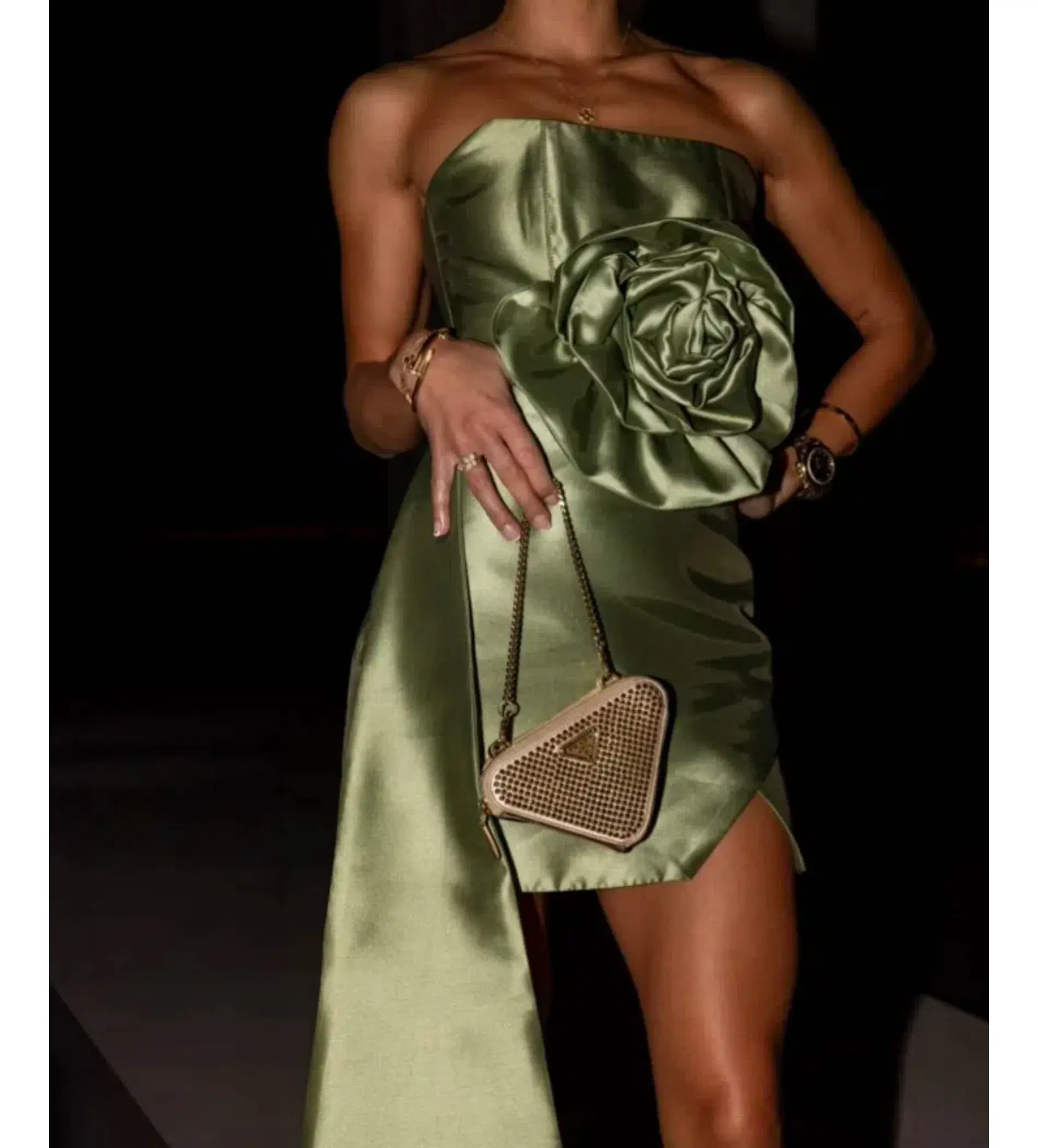 Jafrie By R Nebula Mini Dress Moss Green Size AU 6  - Image 3