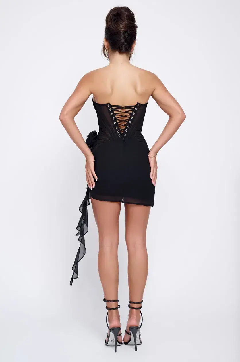 Lani Lou Camellia Mini Dress Black Size XS / AU 6 - Image 4