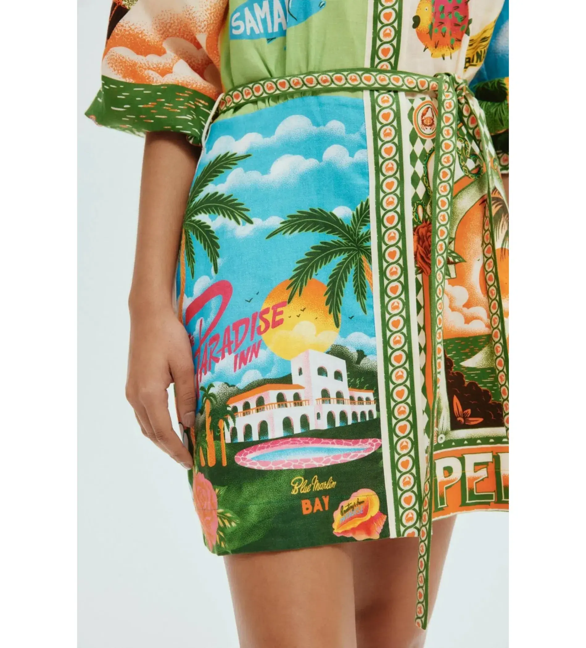 Alemais Paradiso Mini Print Dress Multi Size AU 10 - Image 4