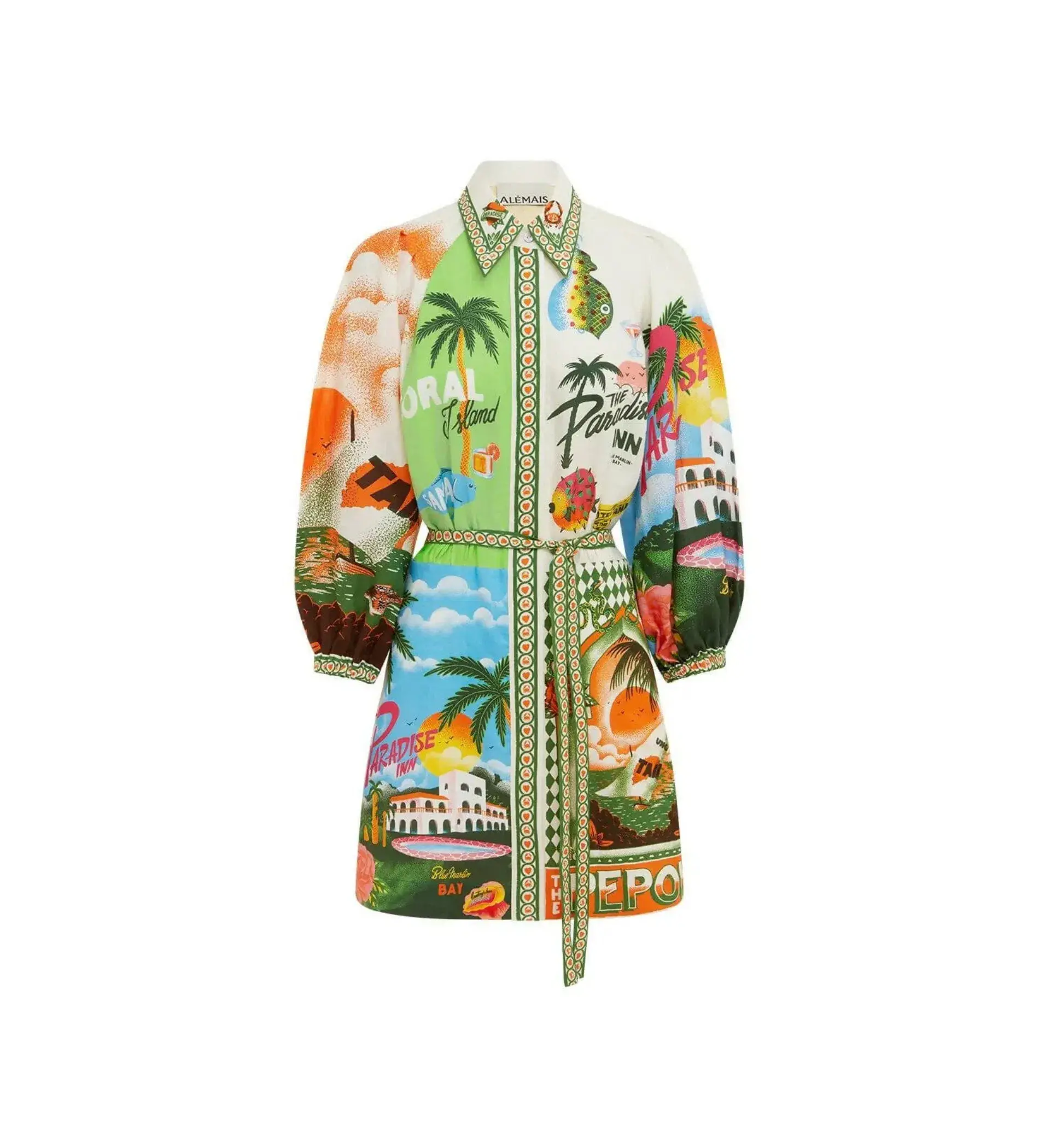 Alemais Paradiso Mini Print Dress Multi Size AU 10 - Image 6