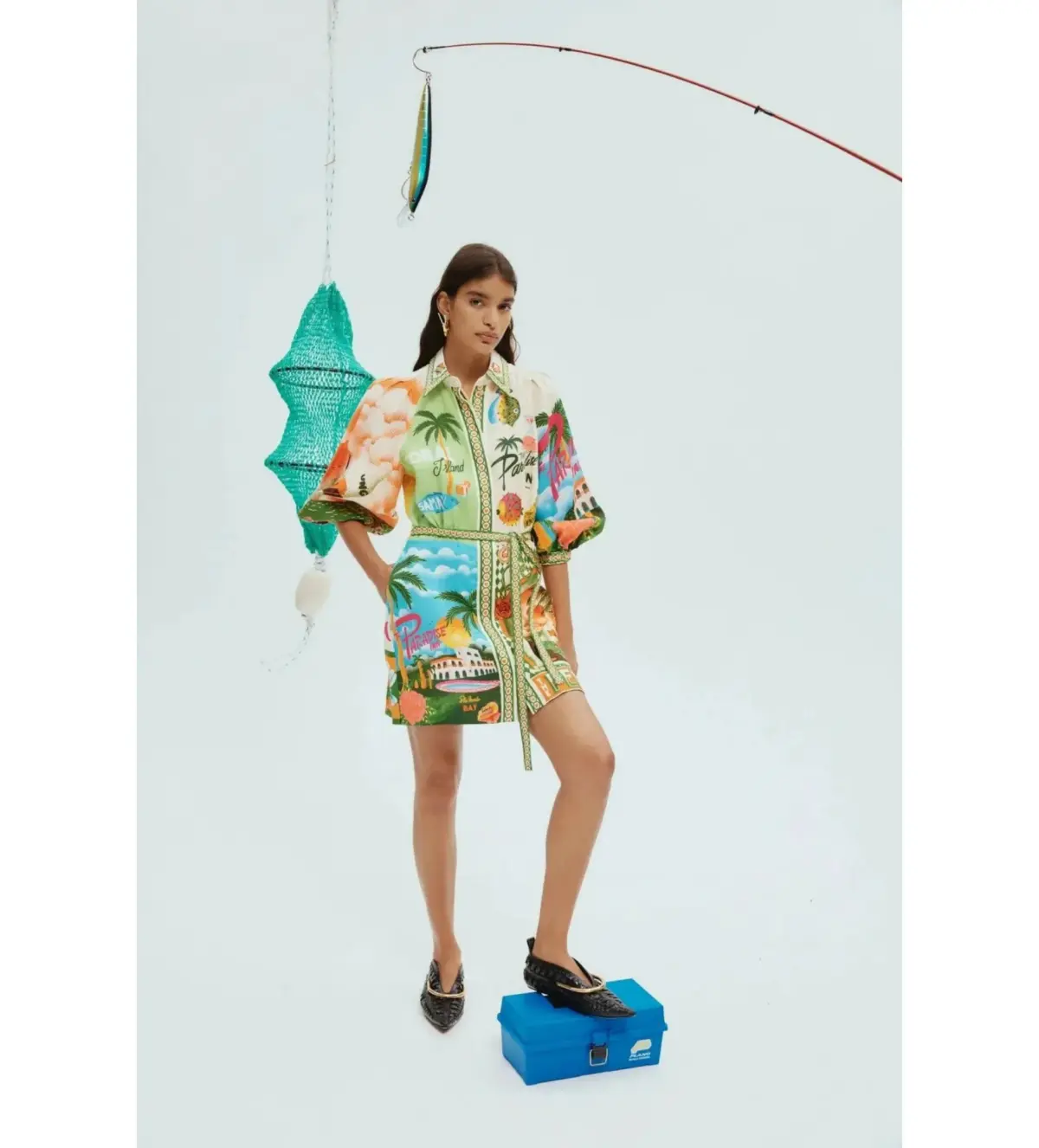 Alemais Paradiso Mini Print Dress Multi Size AU 10 - Image 2