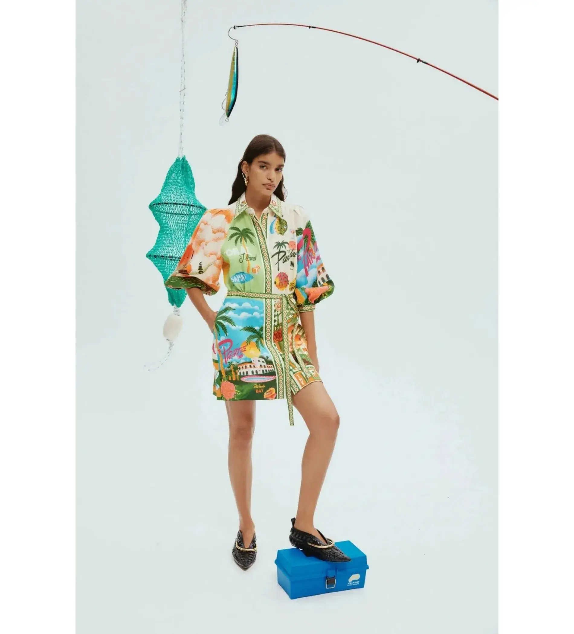 Alemais Paradiso Mini Print Dress Multi Size AU 10 - Image 2