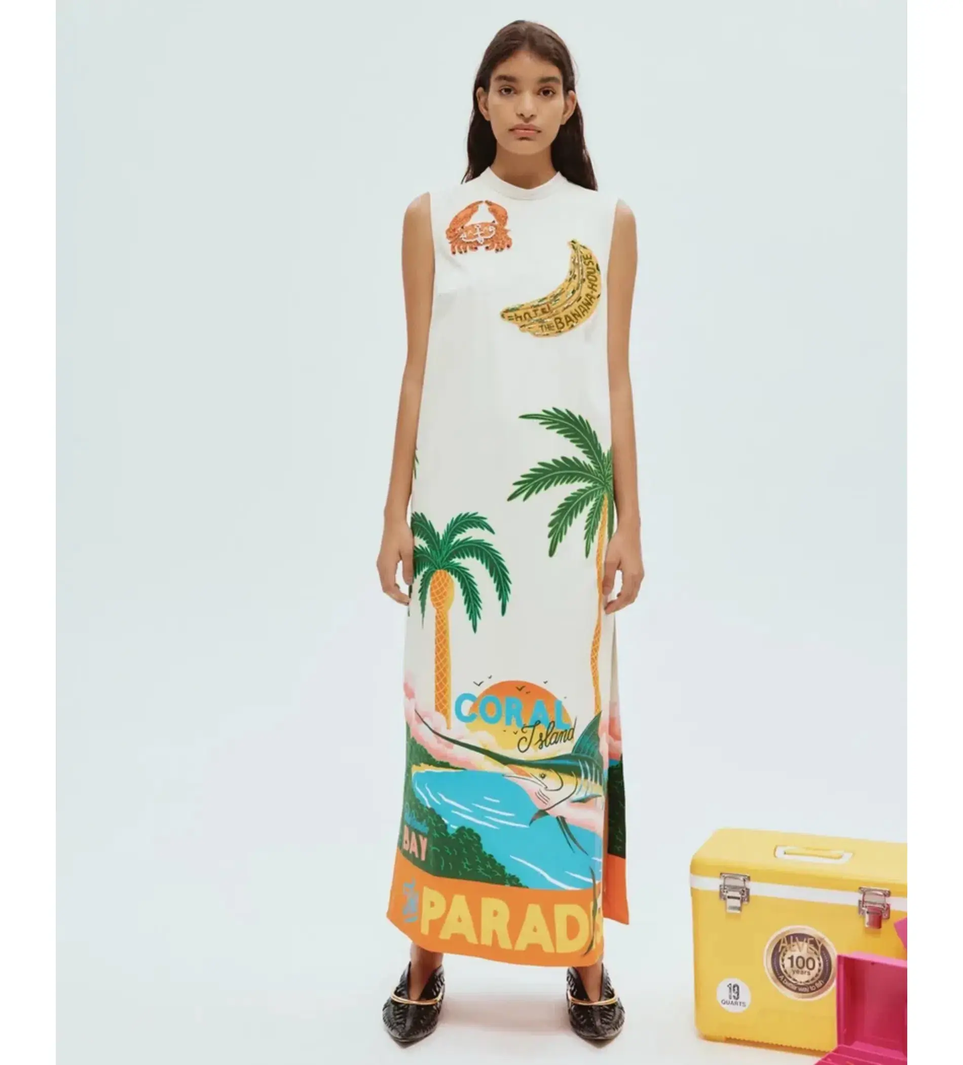 Alémais Samaki Midi Dress Print Size AU 12  - Image 1