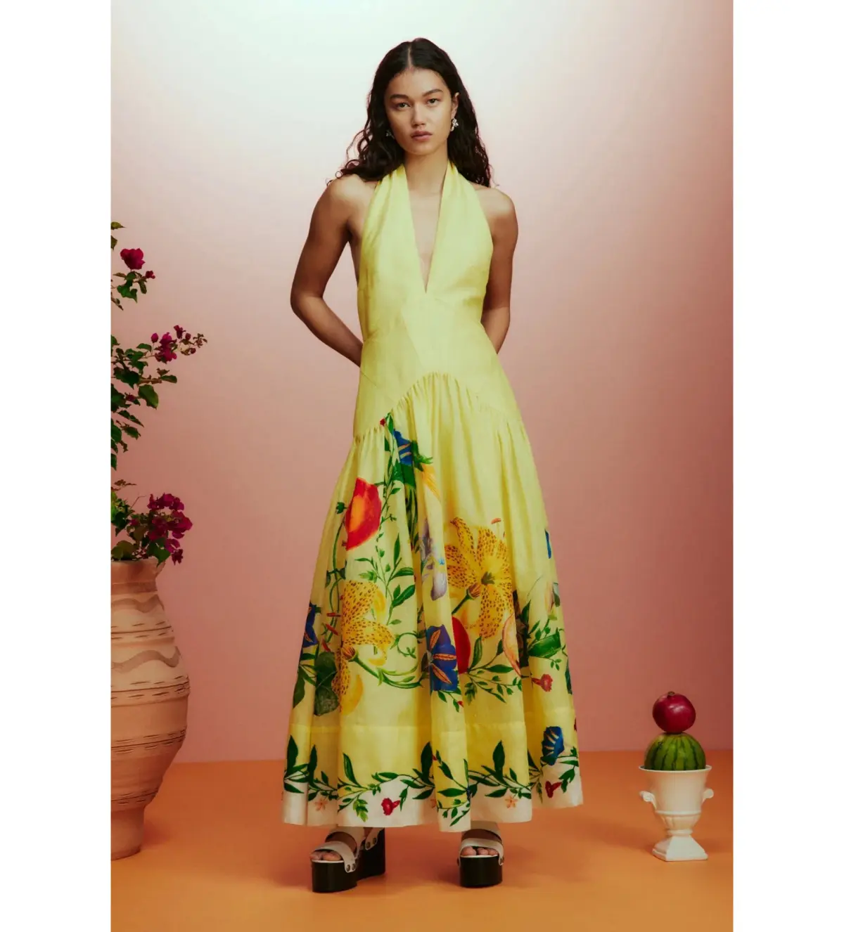Alemais Dahlia Halter Gown Yellow Size AU 10 - Image 1