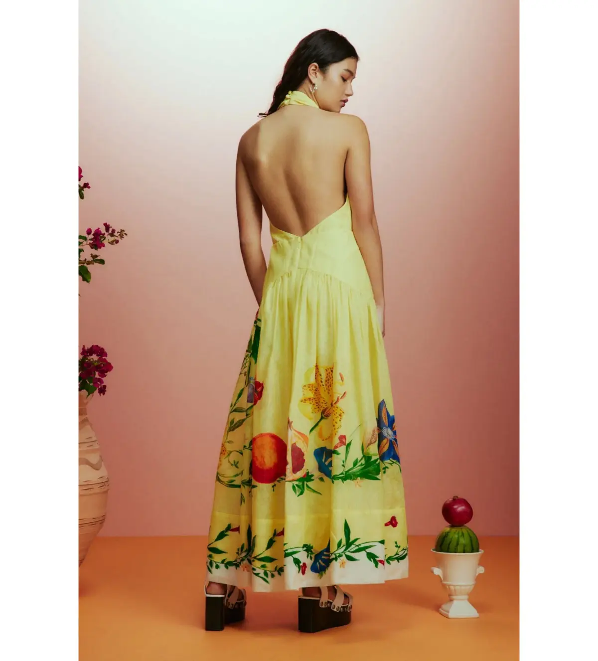 Alemais Dahlia Halter Gown Yellow Size AU 10 - Image 3