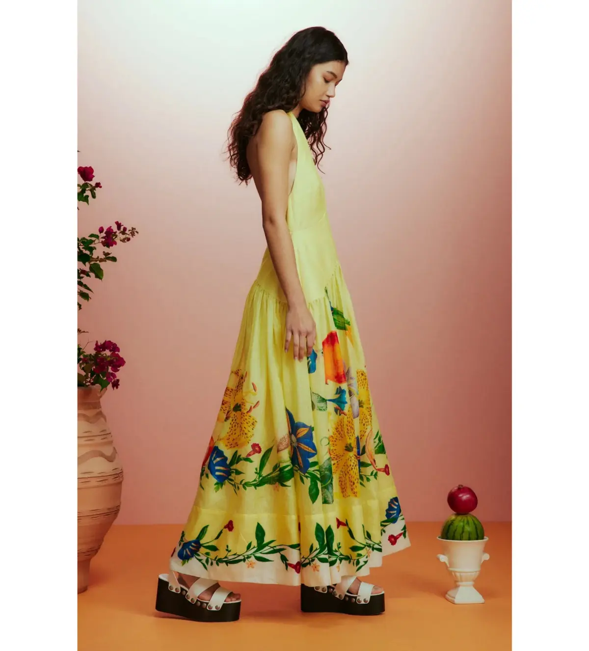 Alemais Dahlia Halter Gown Yellow Size AU 10 - Image 2