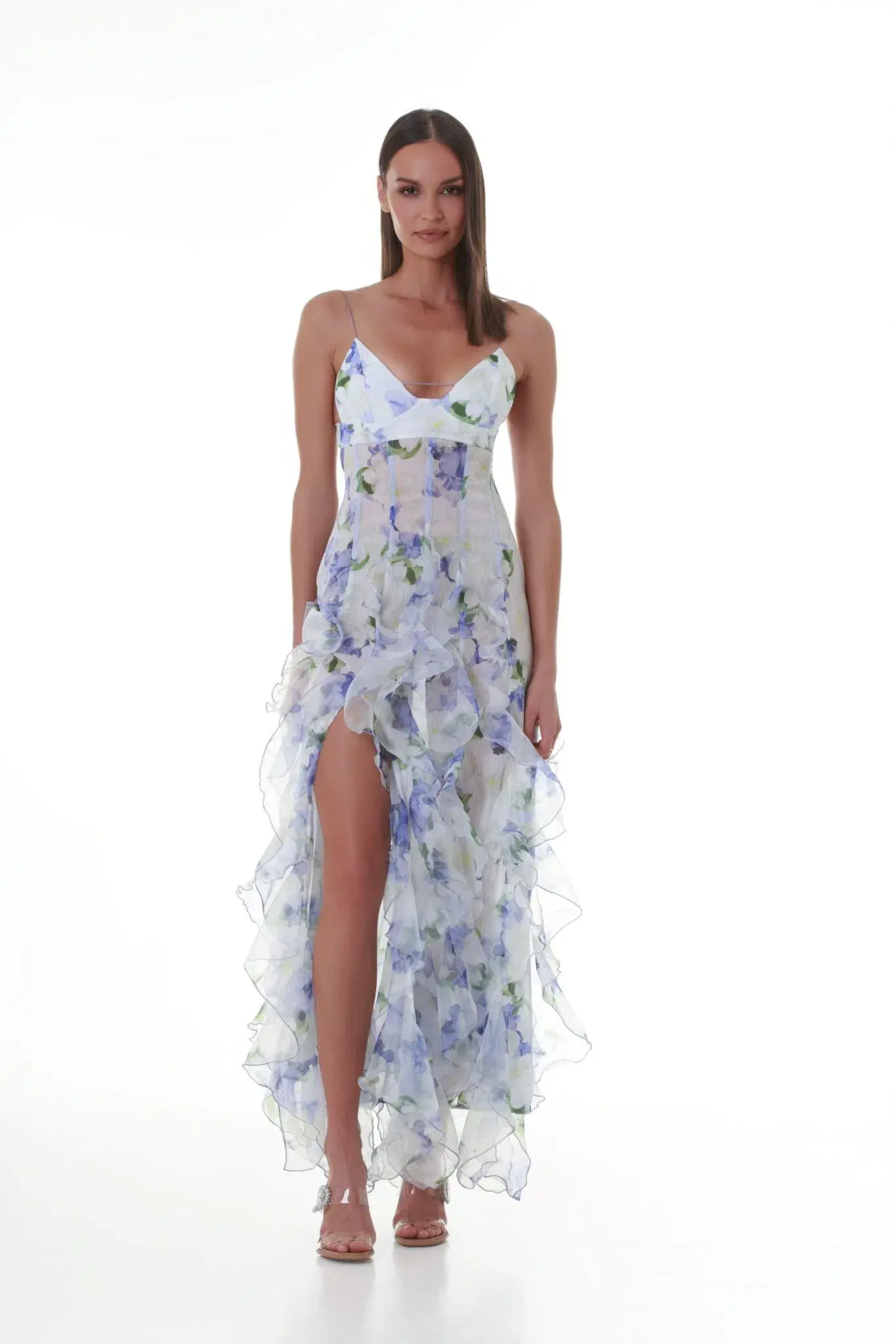 Menti Iris flower Maxi Dress Floral Size AU 6 - Image 1