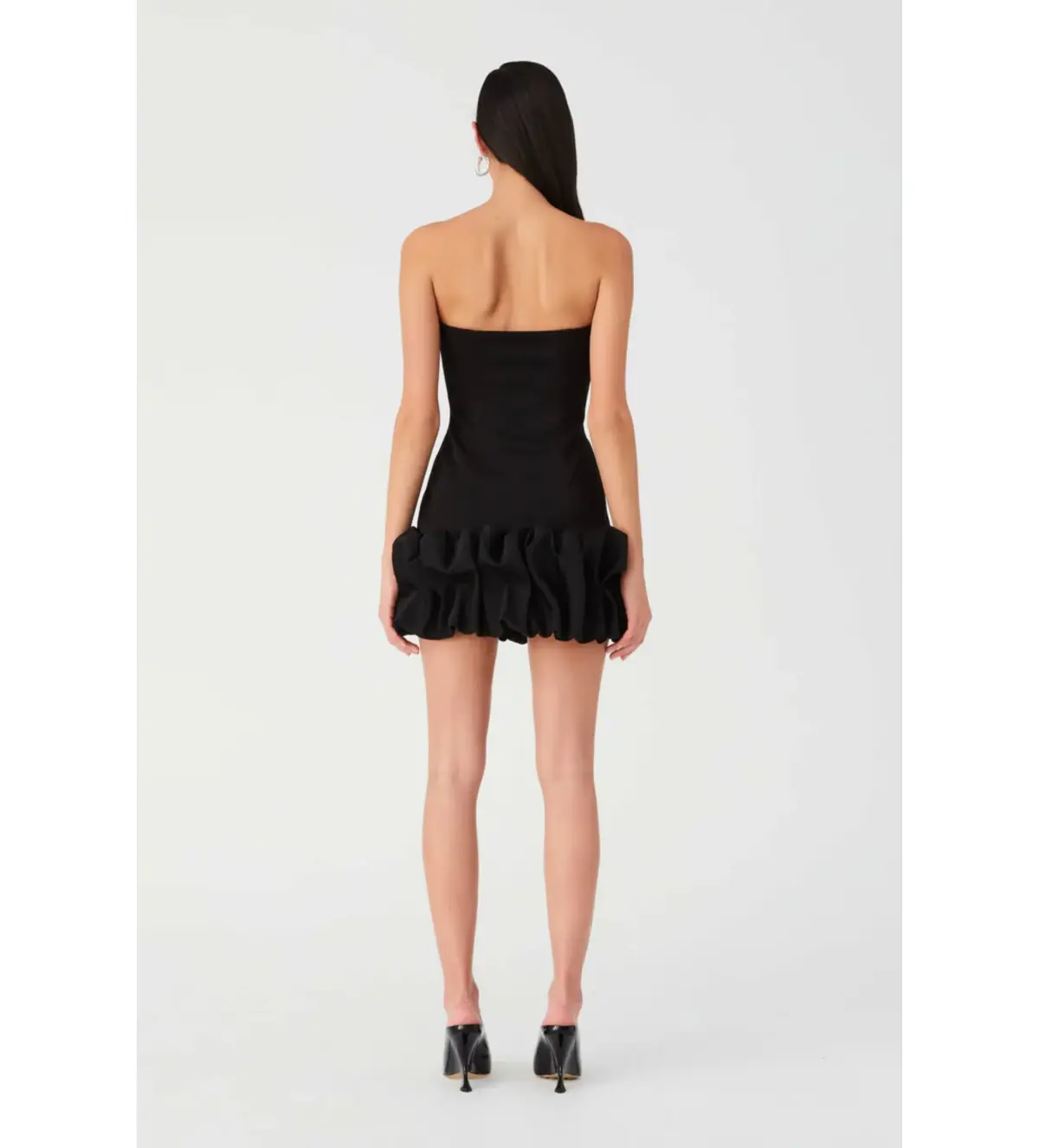 Misha Saphira Crepe Mini Dress Black Size AU 6 - Image 3