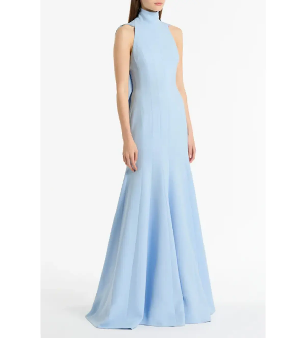 Carla Zampatti Crepe Panelled Gown Pale Blue Size AU 6 - Image 2