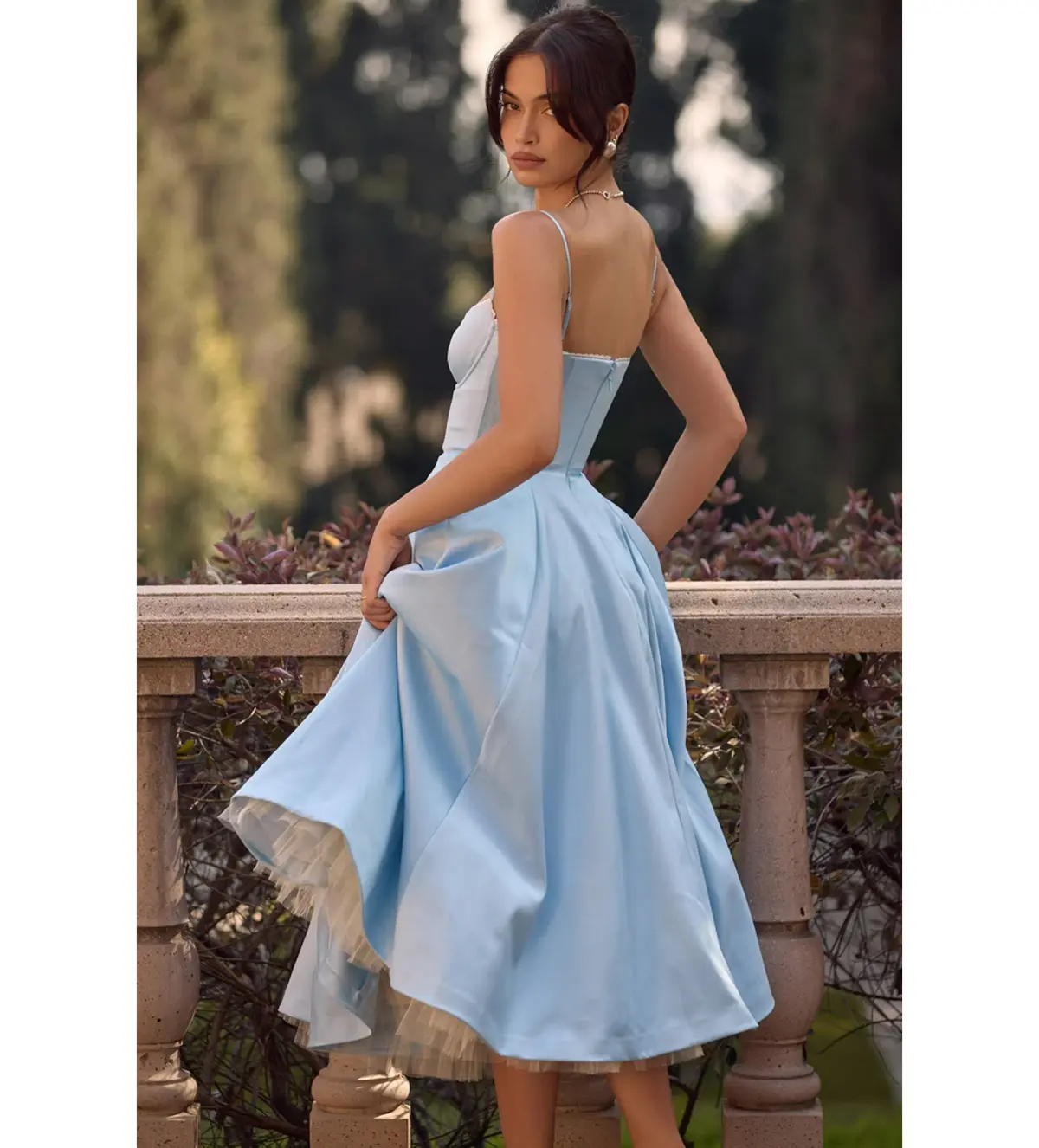 House of CB Mademoiselle Tulle Midi Dress Cinderella Blue Size M / AU 10 - Image 4