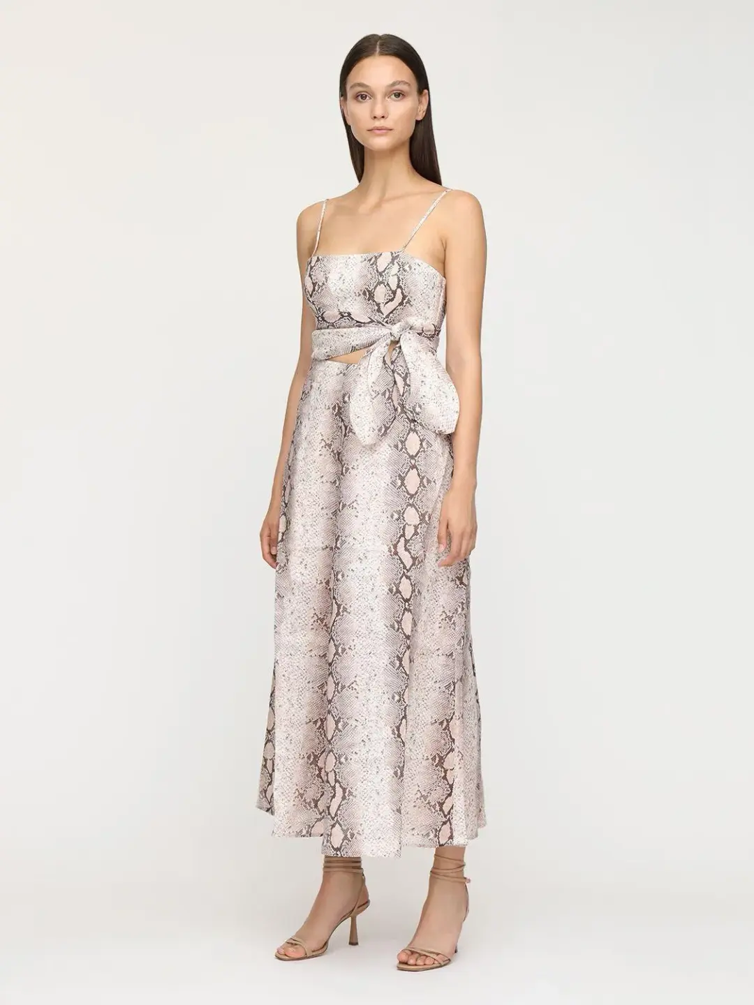 Zimmermann Bellitude Python Cut Out Midi Dress Animal Print Size 1 / AU 10 for rent on The Volte - main image