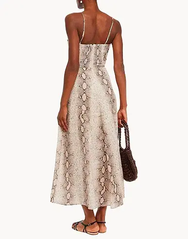 Zimmermann Bellitude Python Cut Out Midi Dress Animal Print Size 1 / AU 10 for rent on The Volte - main image