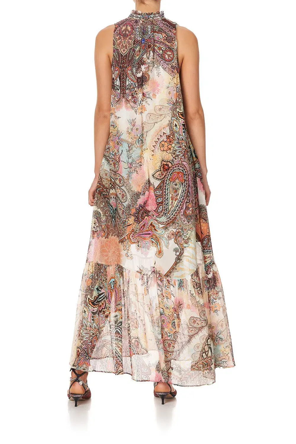 Camilla Carnaby Disco High Neck Keyhole Maxi Dress Print Size XS / AU 8 - Image 2