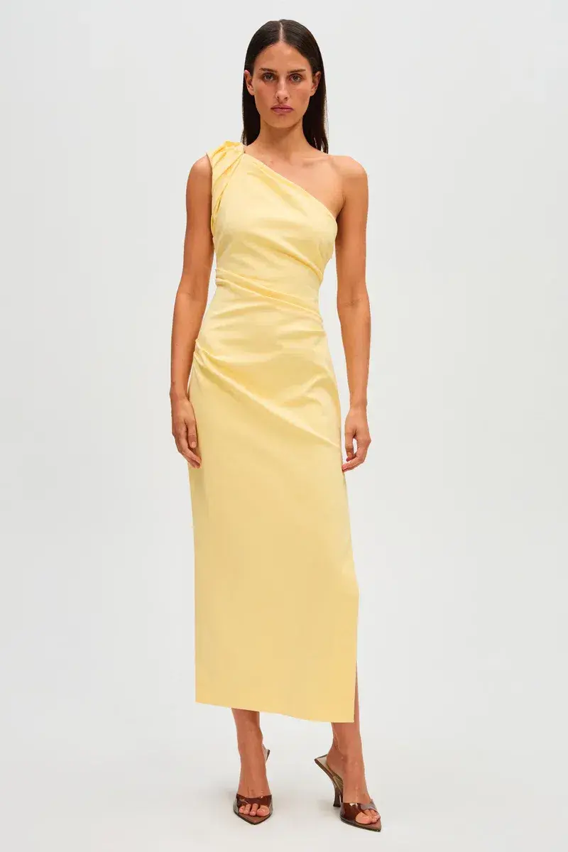 Misha Aubree Midi Dress Yellow Size 10/M - Image 1
