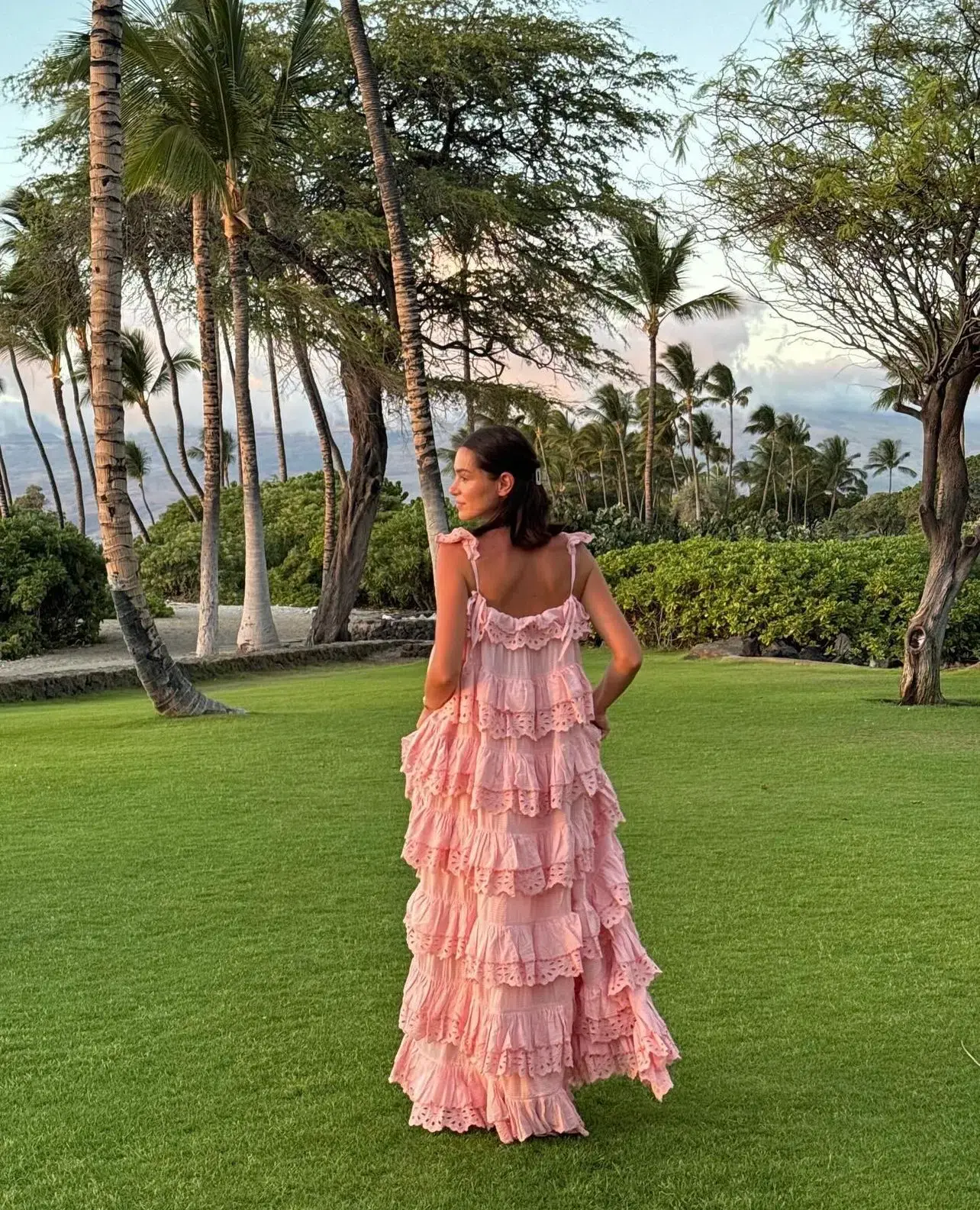 Innika Choo Schiffli Scallop Frill Maxi Dress Pink One Size - Image 2