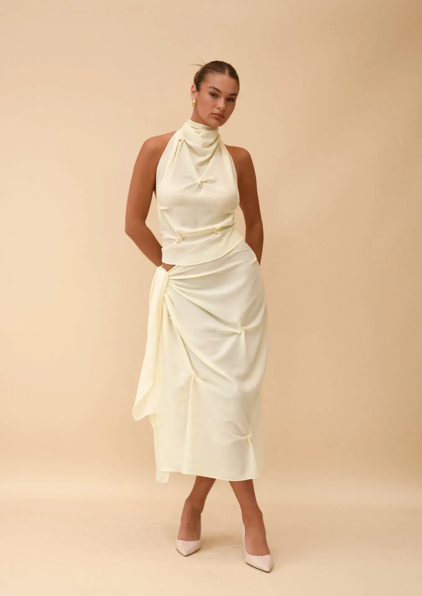 Koster Kulture The Marbella Halter and Skirt Set Ivory One Size - Image 1