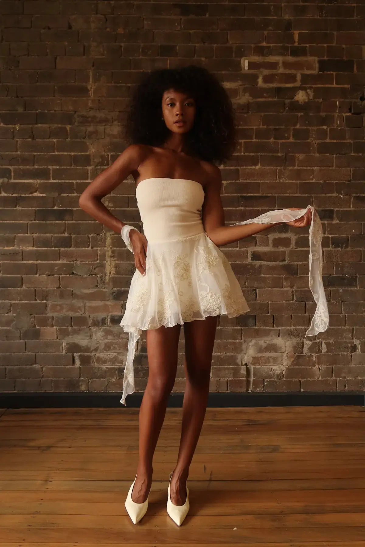 23rd & Madison Nina Mini Dress Ivory Size S / AU 8 - Image 1