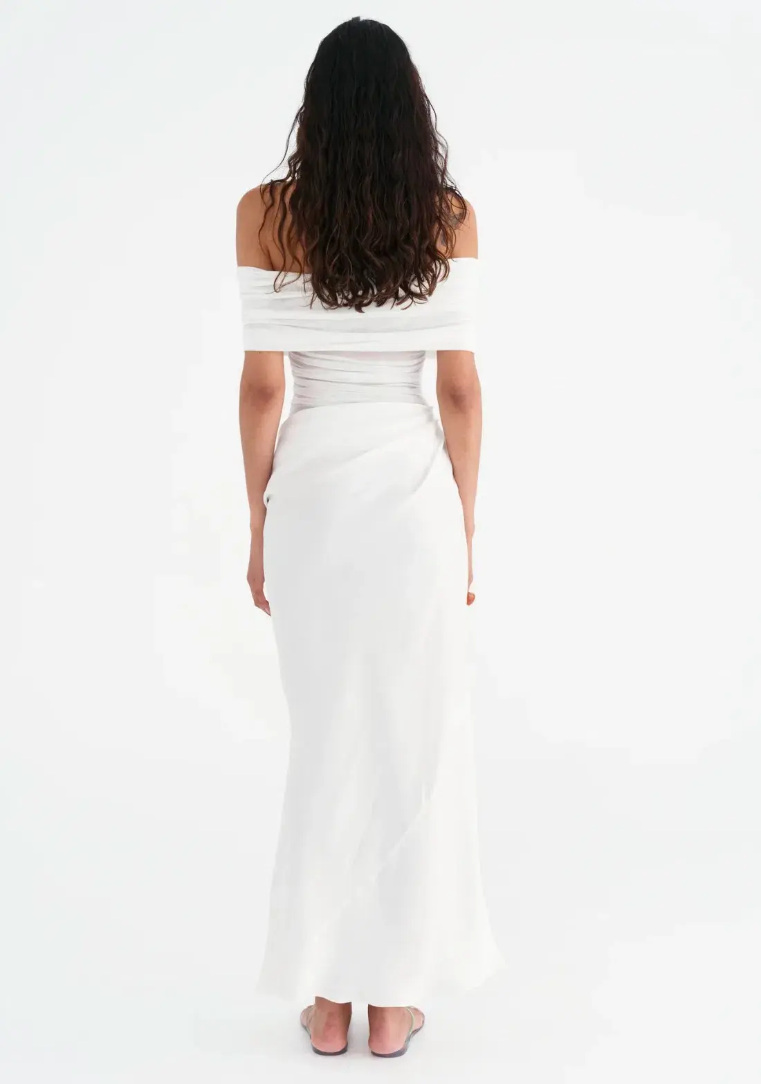 Benni Nico Off Shoulder Maxi Dress in White Size 8 - Image 2
