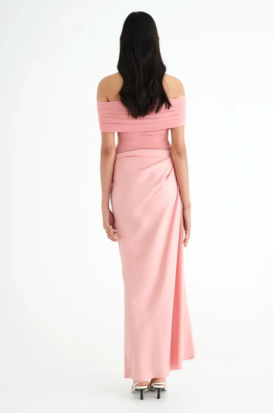 Benni Nico Off Shoulder Maxi Dress in Candyfloss Pink Size 8 - Image 2