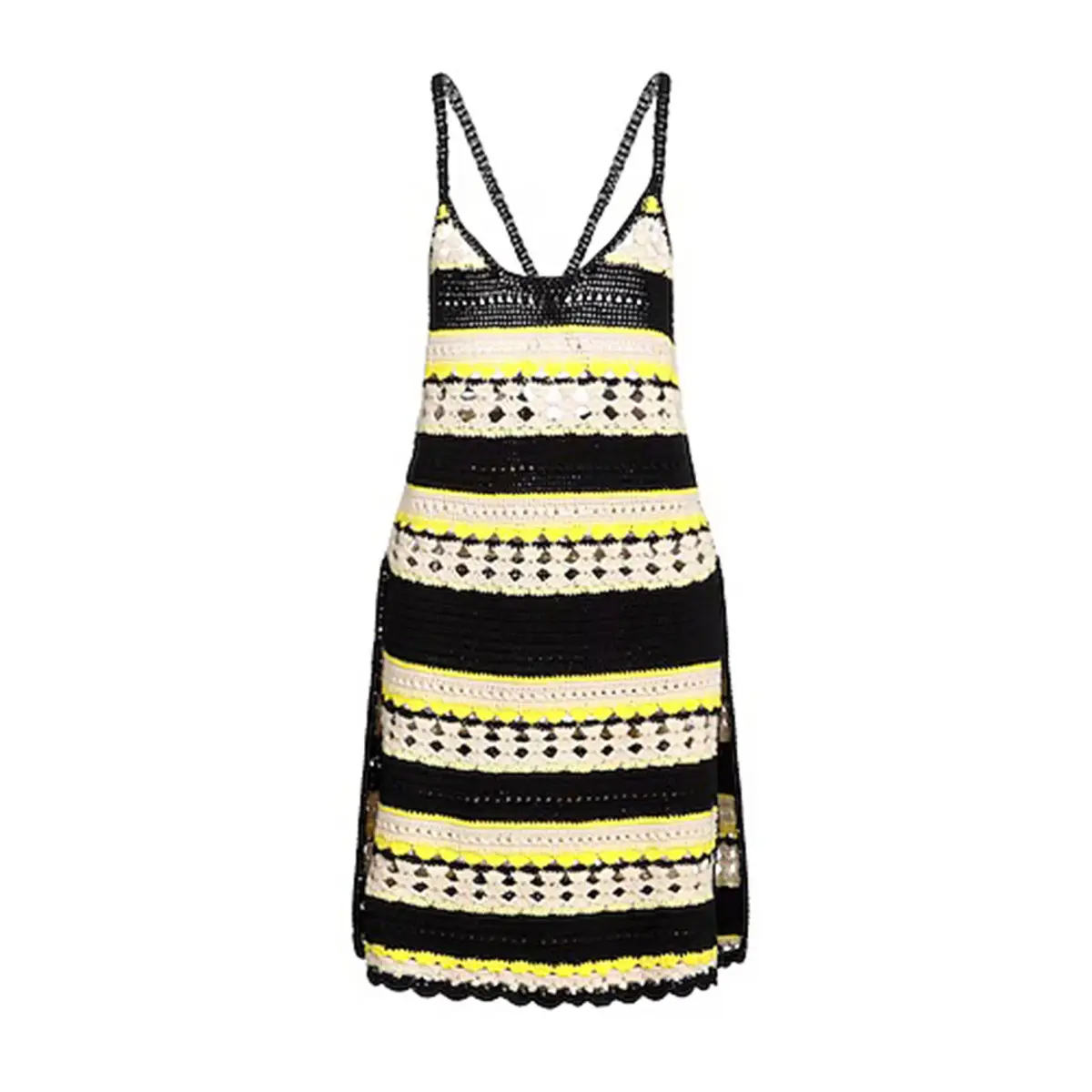 Ganni Striped Crochet Knit Slip Mini Dress Multi Size S / AU 8 - Image 10