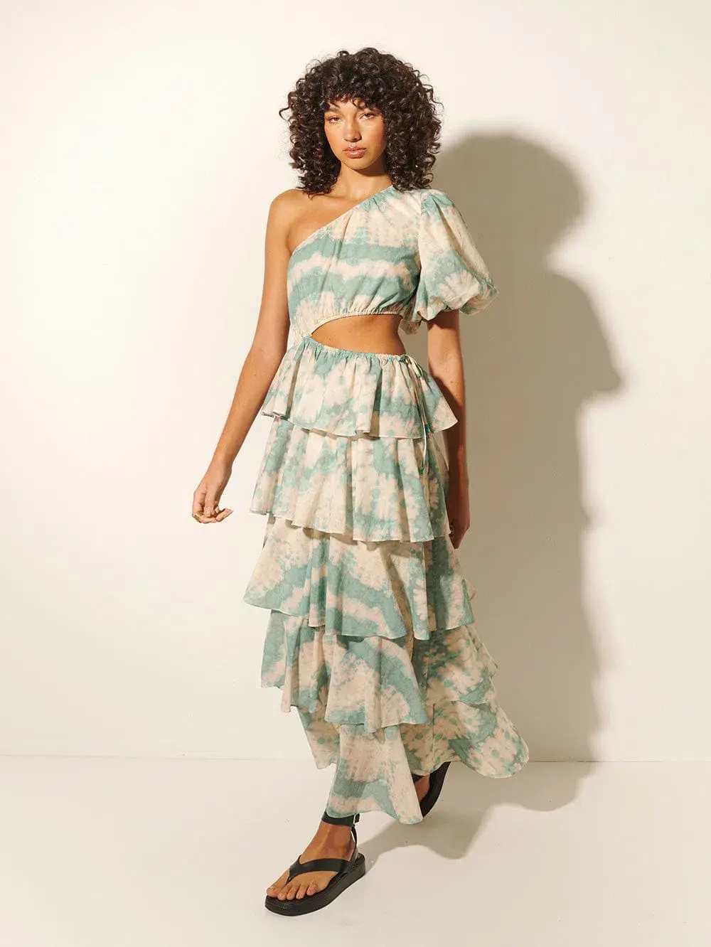 Kivari Mirage One Shoulder Maxi Dress Tie Dye Size 8  - Image 1
