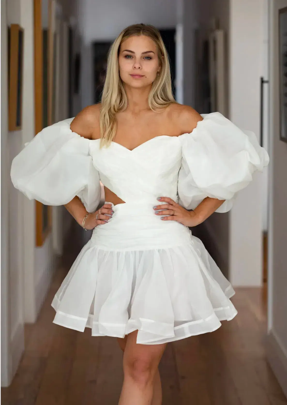 Aje Myriad Cut Out Mini Dress Ivory Size 10 - Image 4
