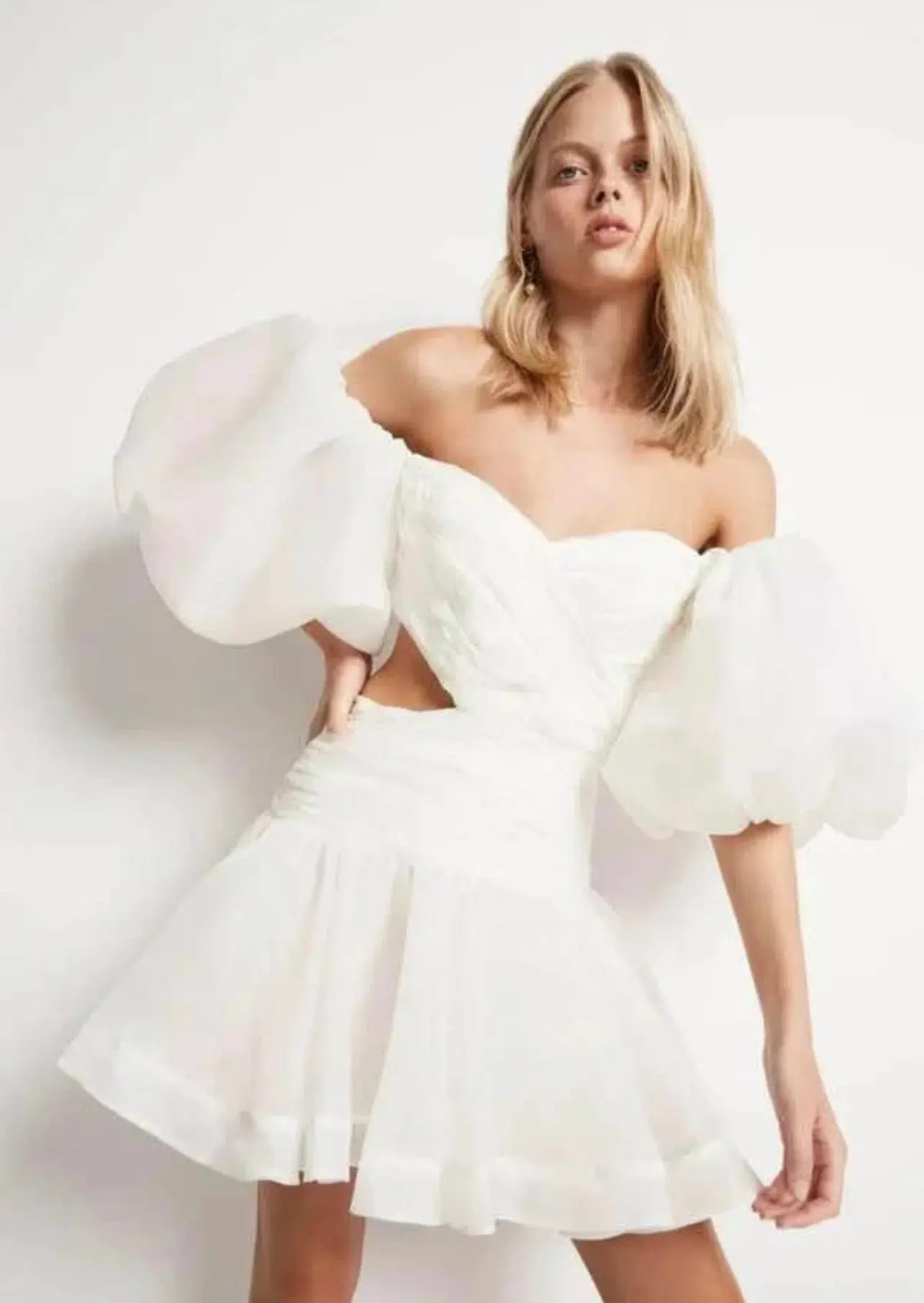Aje Myriad Cut Out Mini Dress Ivory Size 10 - Image 2