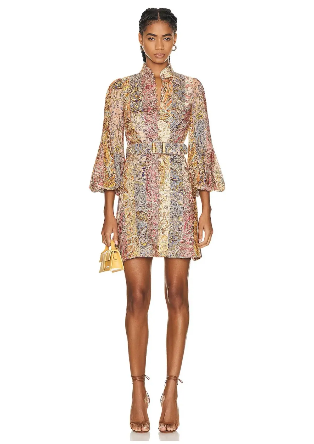 Zimmermann Luminosity Belted Mini Dress Multi Paisley Stripe Size 0 / AU 8 - Image 1