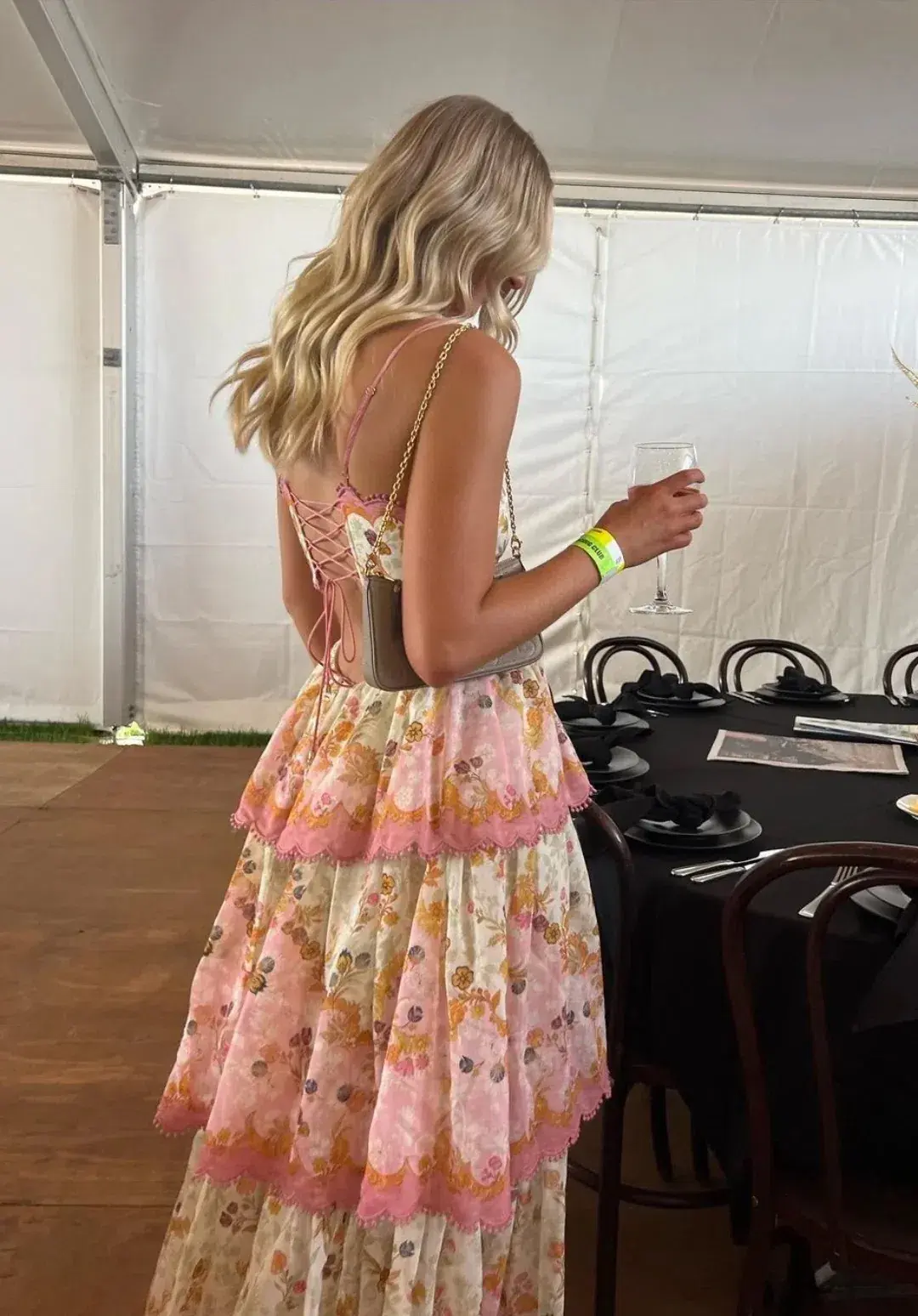 Zimmermann Laurel Frill Dress Pink & Green Floral Size 3 / AU 14 - Image 3