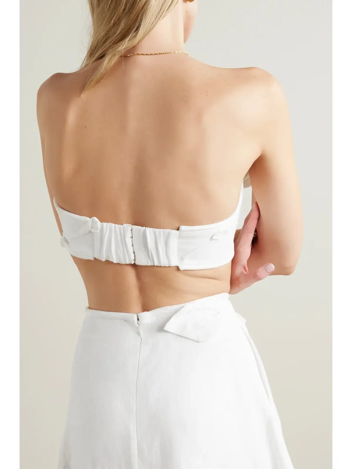 Zimmermann The Matchmaker Rose Bra and Flare Midi Skirt Set Ivory Size 1 / AU 10 - Image 2