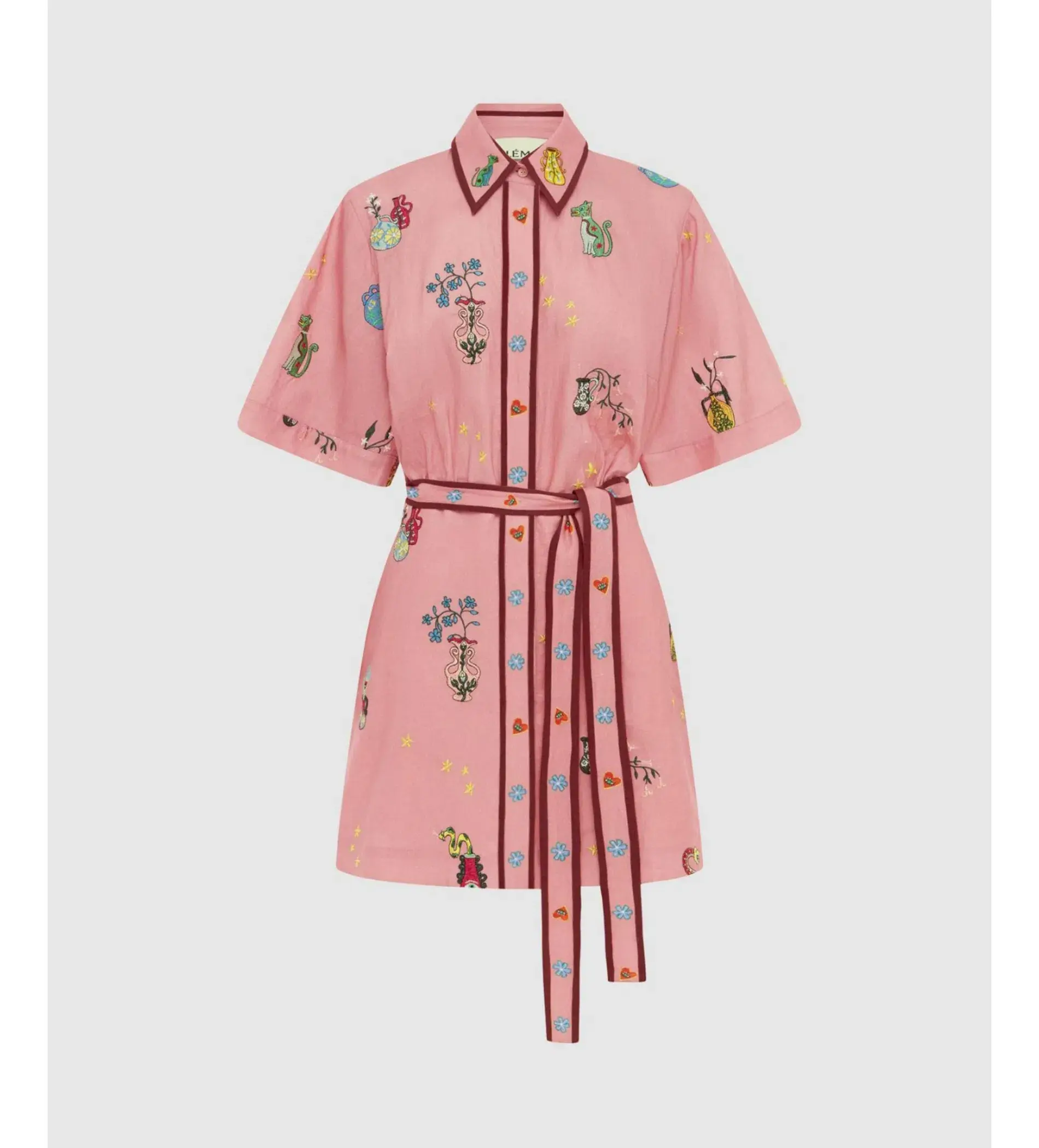 Alemais Timmy Embroidered Mini Dress Pink Size AU 10 - Image 4