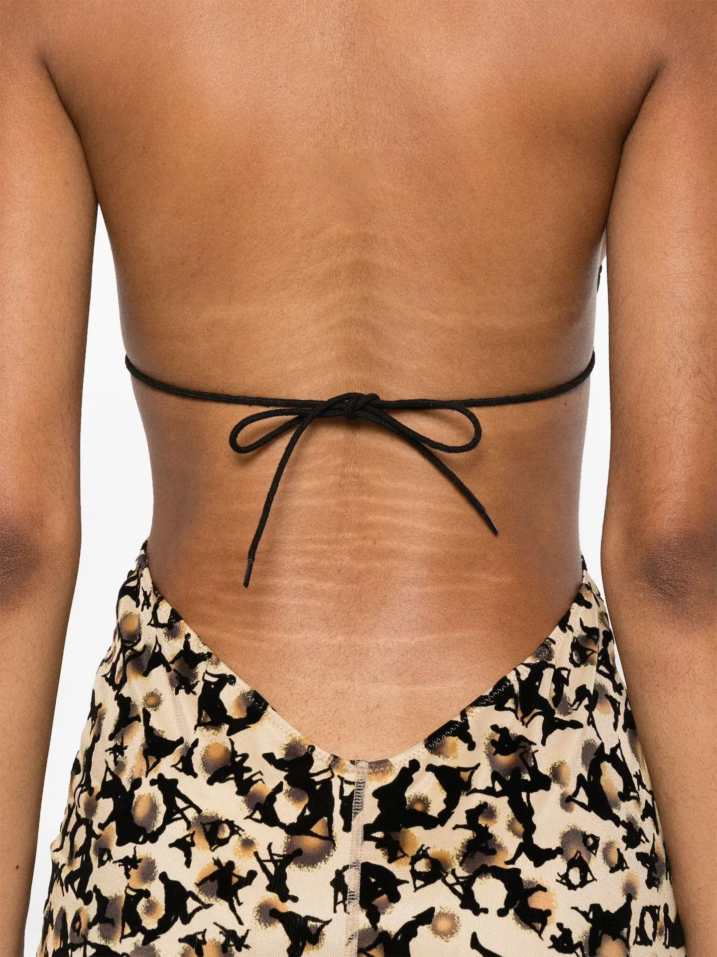Poster Girl Bare Backless Halterneck Maxi Mesh Dress Beige Leopard Size 8  - Image 4