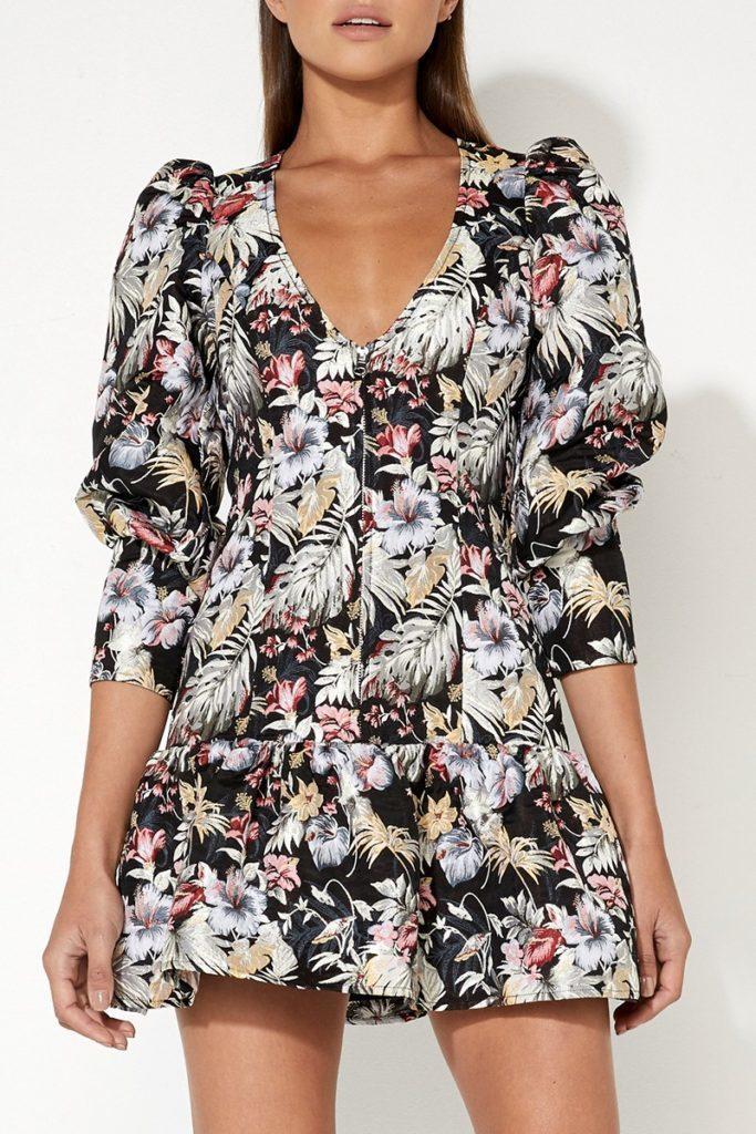Mossman Secret Garden Mini Dress Black Floral 8 - Image 3