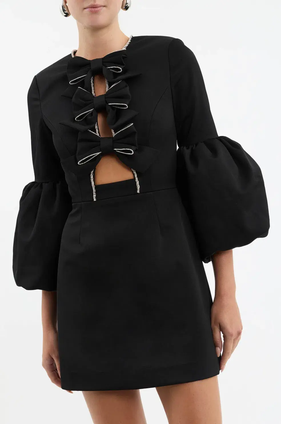 Rebecca Vallance Augustine Long Sleeve Mini Dress Black Size 6 - Image 4