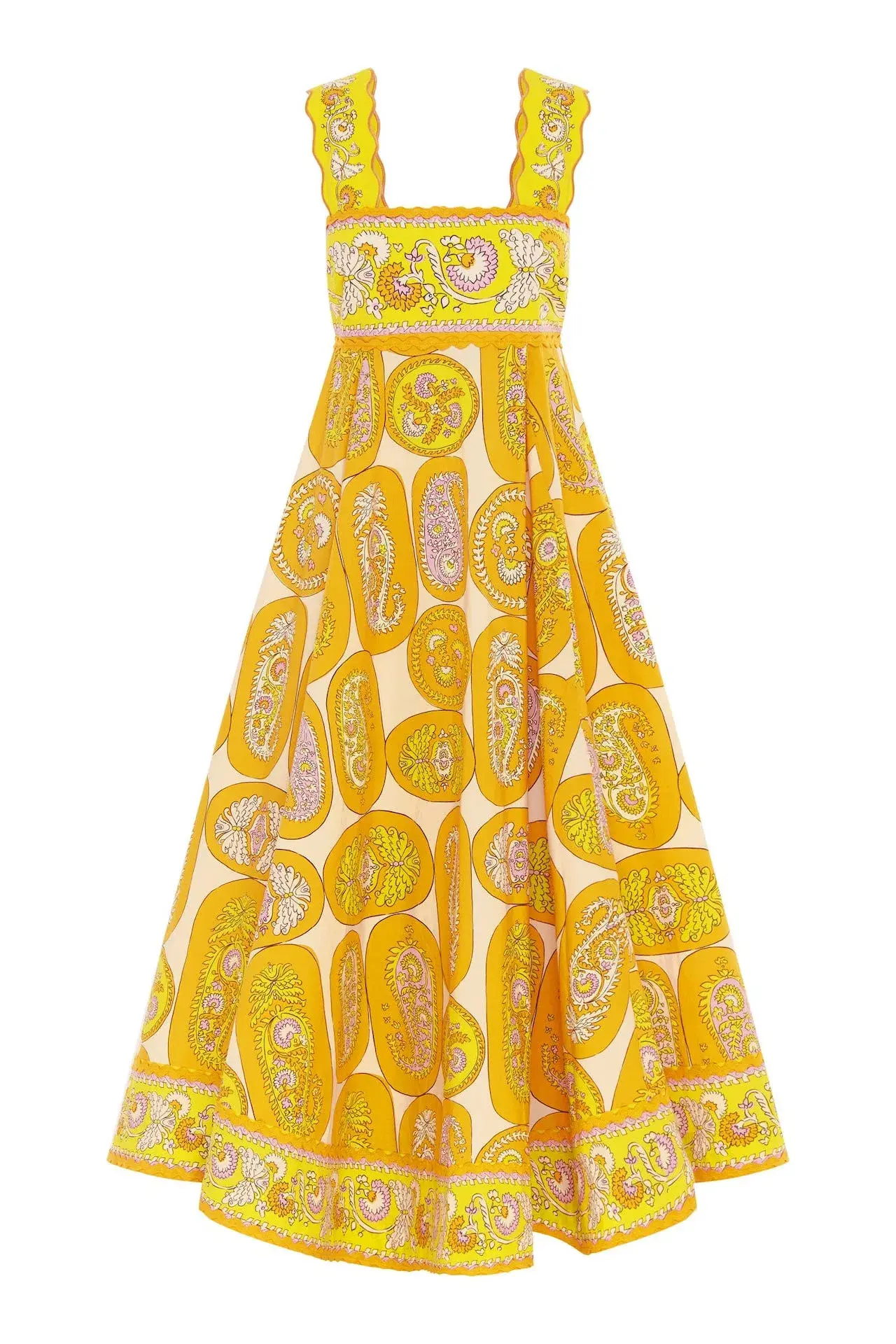 Alemais Diana Summer Midi Dress Yellow Size 12 - Image 6