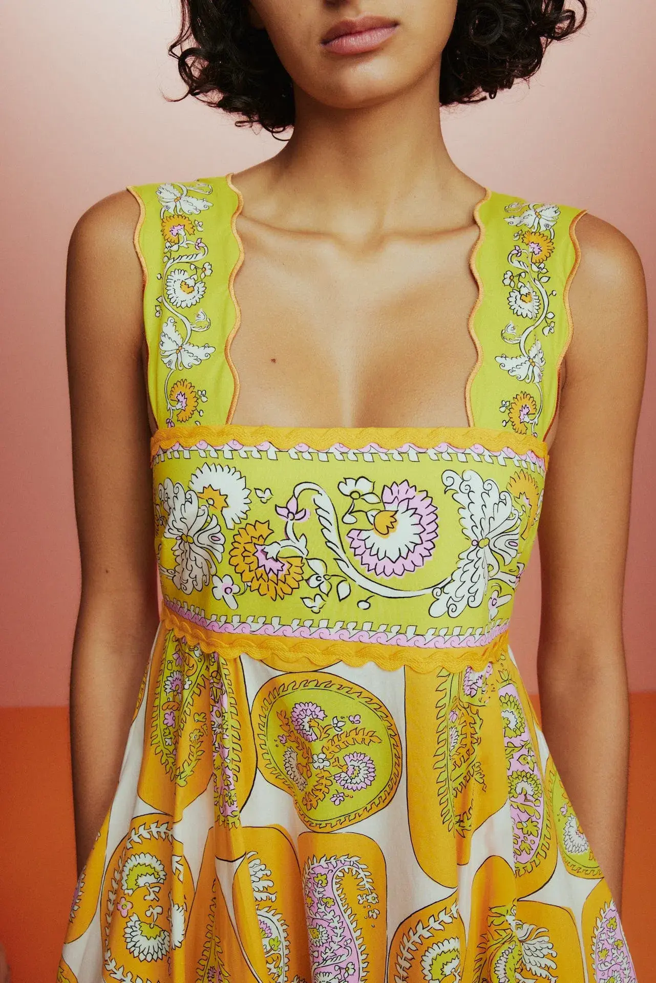 Alemais Diana Summer Midi Dress Yellow Size 12 - Image 5