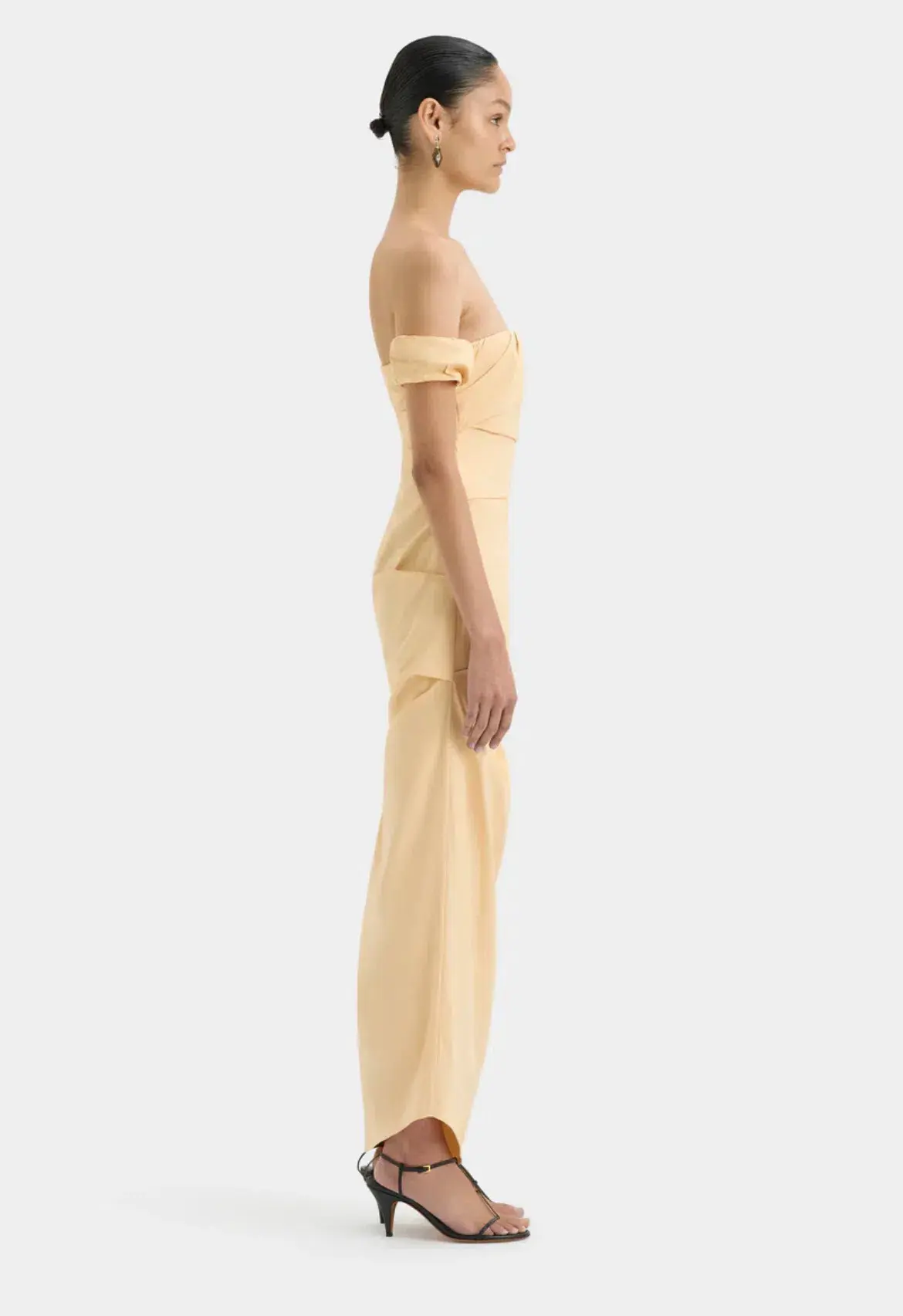 Sir the Label Carmen Draped Gown Light Peach Size 6 - Image 2