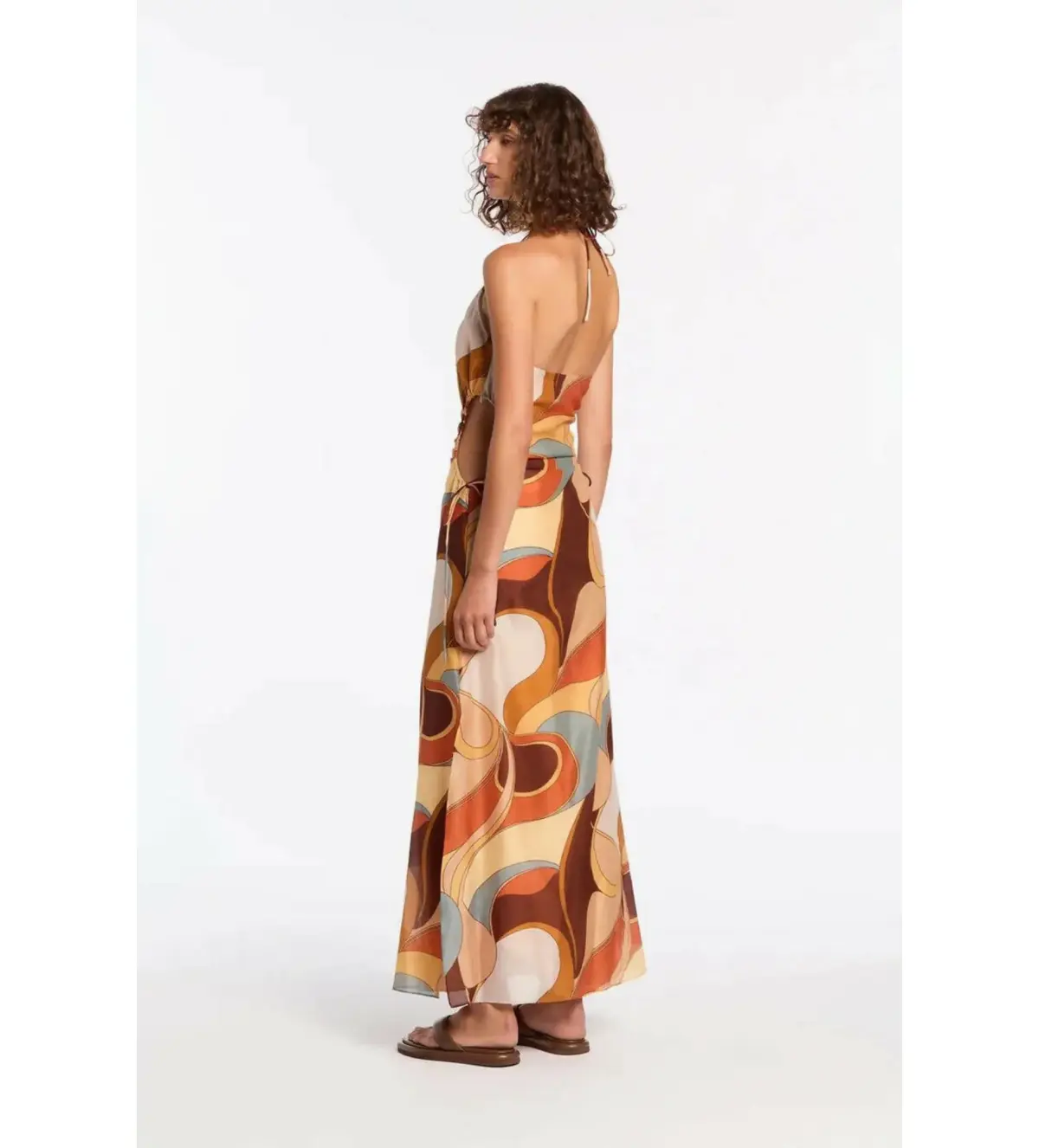 Sir the Label Vista Halter Midi Dress in Vista Print Size 10 - Image 1