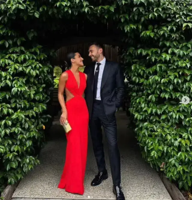 Effie Kats Valencia Gown in Cherry Red Size S / AU 8 for rent on The Volte - main image