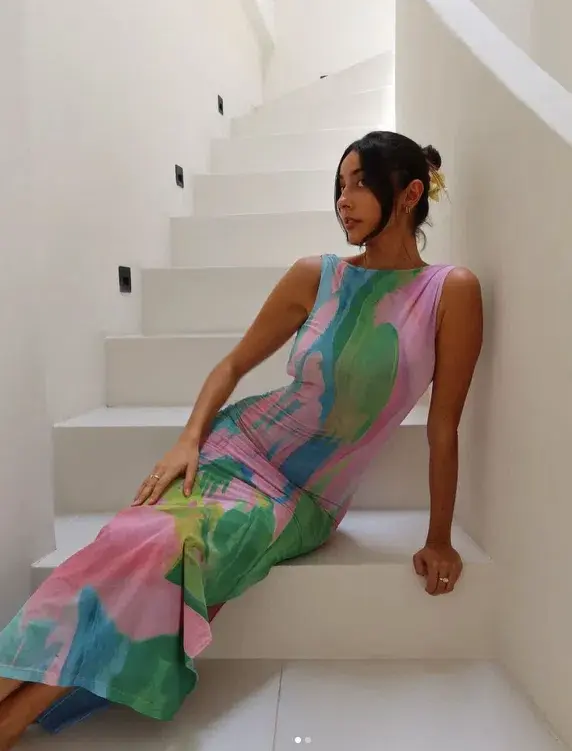 She Is OLLA Luelle Midi Dress Multi Size 8  for rent on The Volte - main image