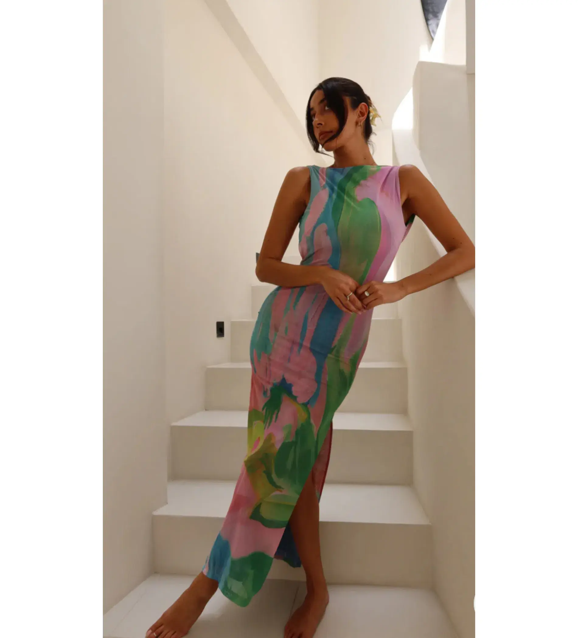 She Is OLLA Luelle Midi Dress Multi Size 8  - Image 1